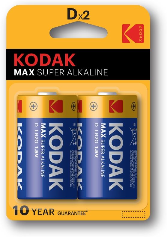 Батарейки КОДАК Алкалиновые батарейки Kodak LR6/D, 2 шт.