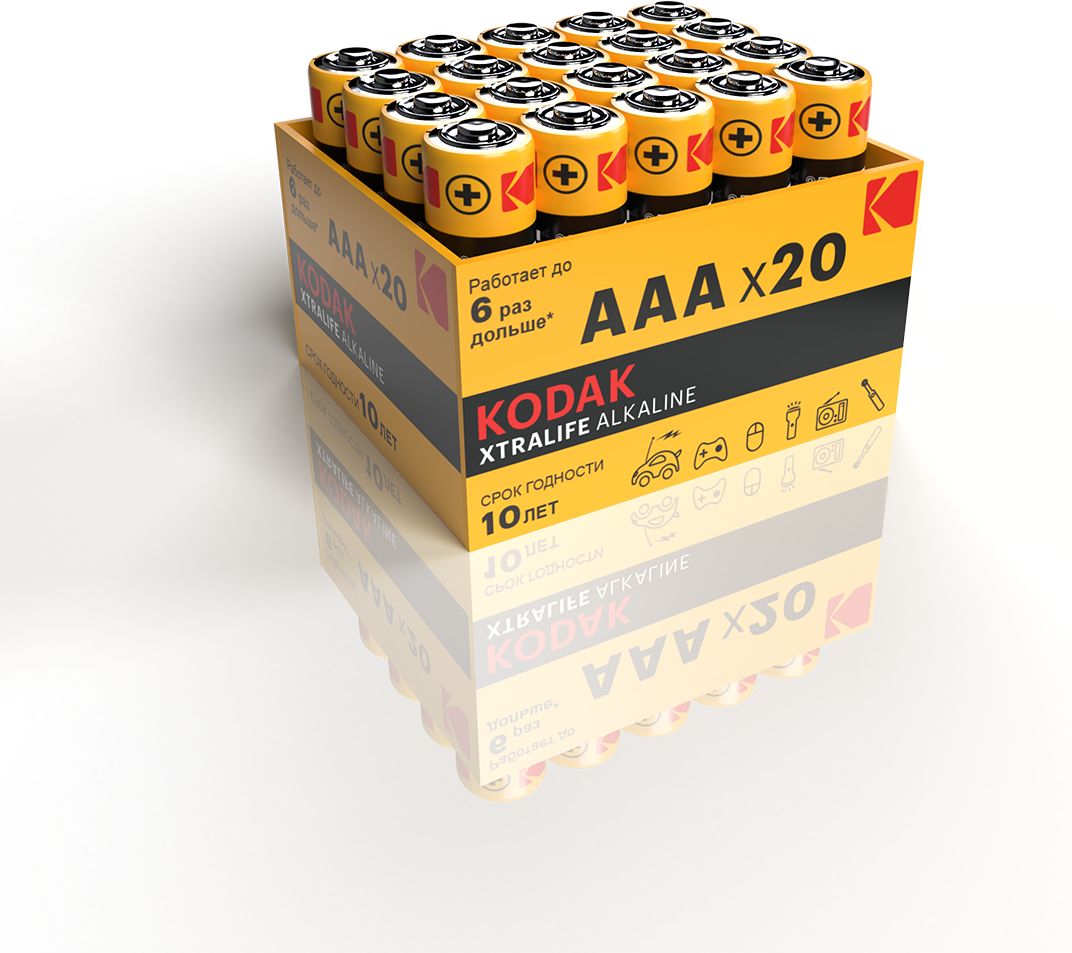Изображение товара Алкалиновые батарейки Kodak G13/AAA, 20 шт. надежное питание для устройств