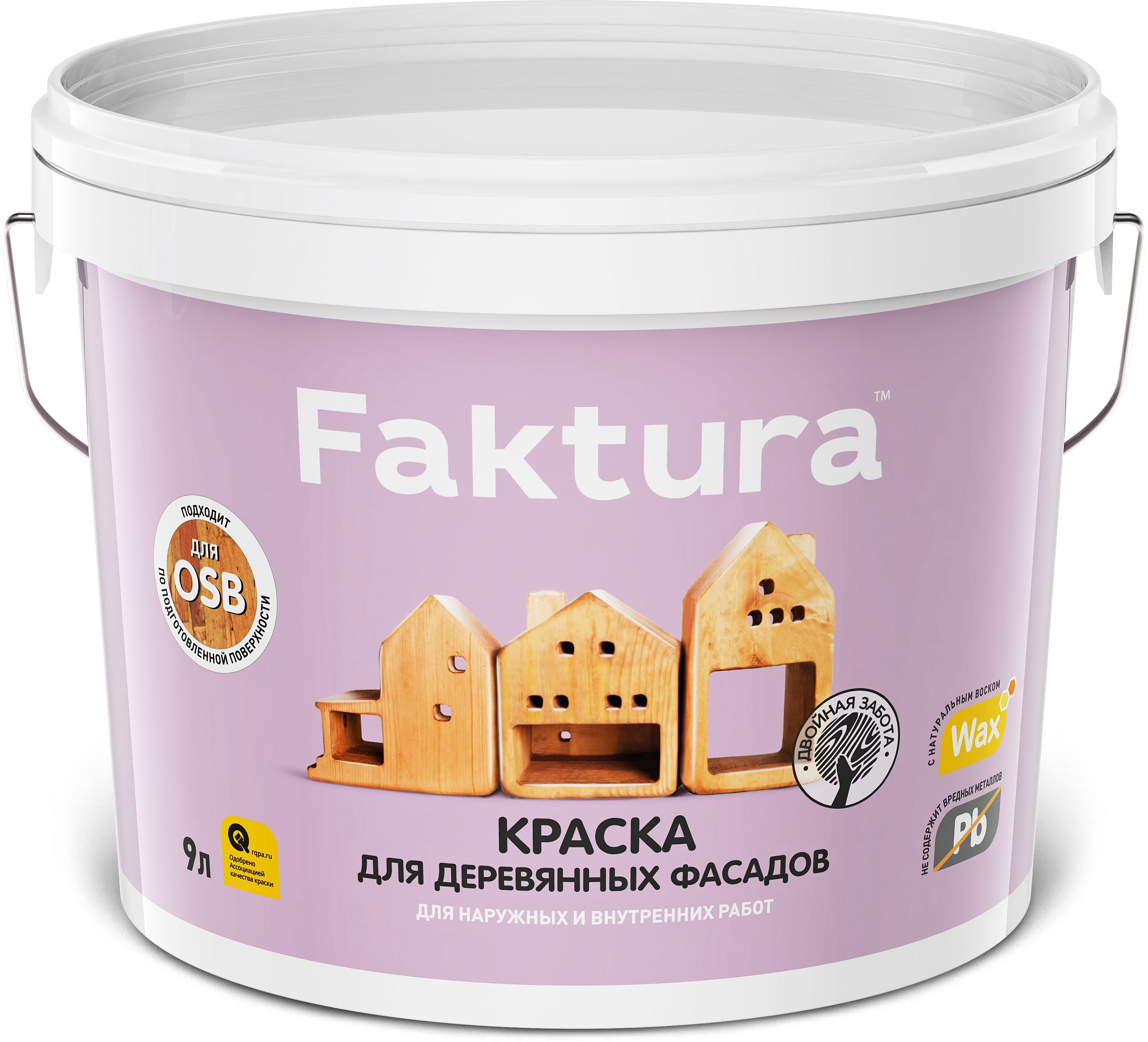 Изображение товара Акриловая краска FAKTURA для деревянных фасадов 9 л белая база А