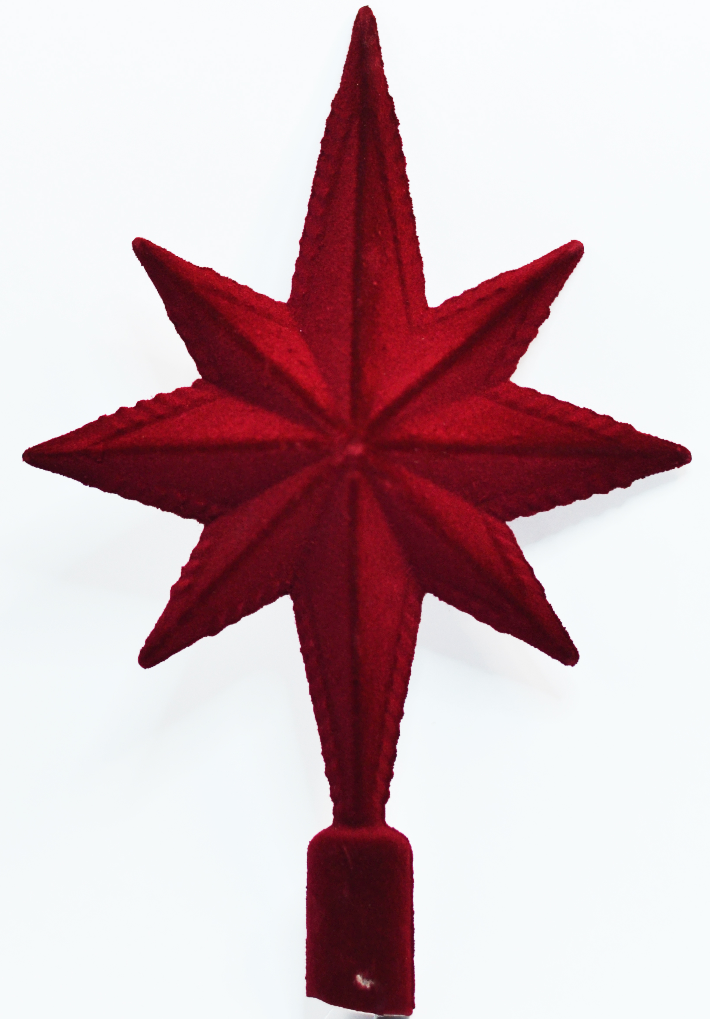 Изображение товара Верхушка на ель велюр бордо 16х5,5х23 см новогоднее украшение