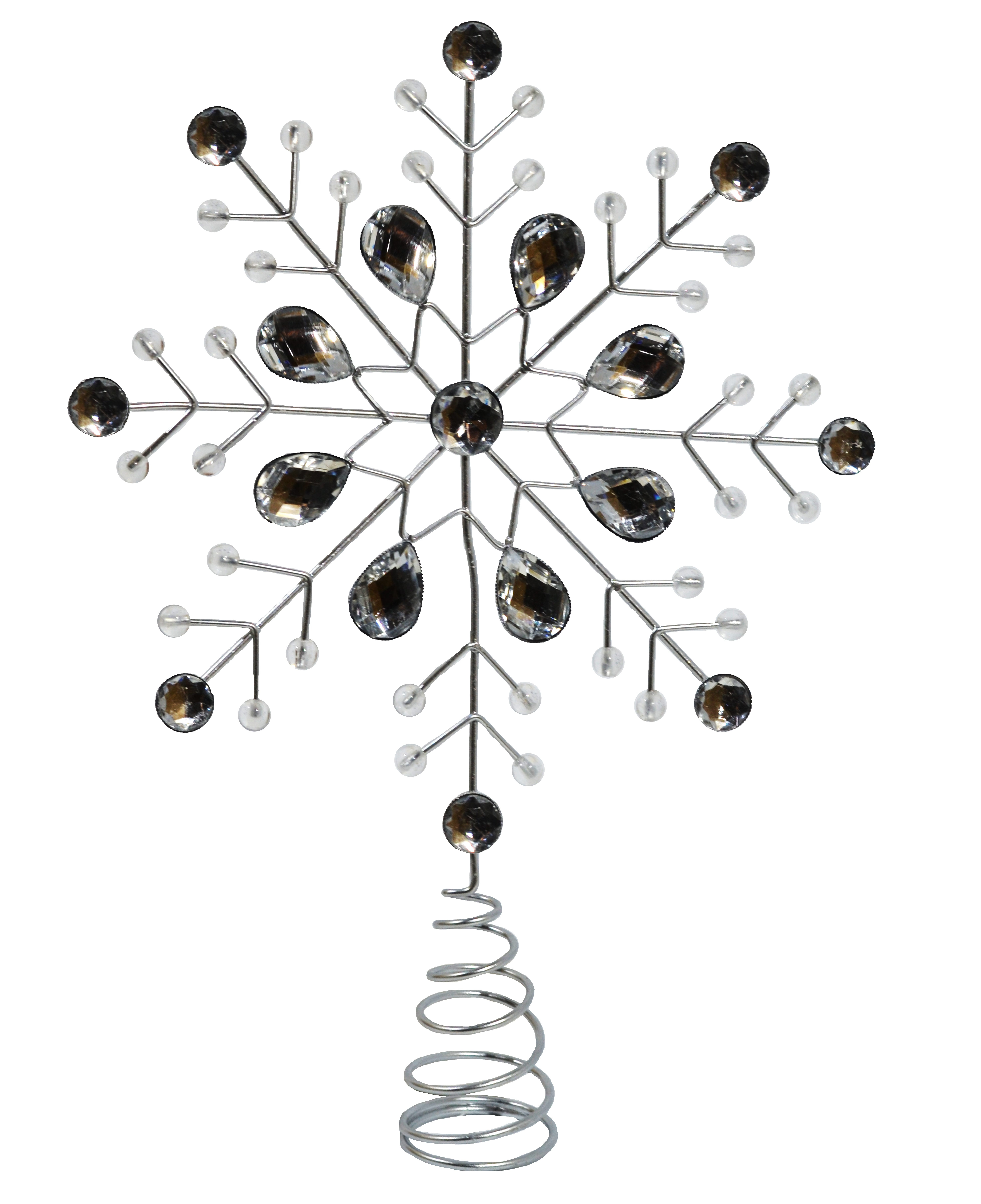 Изображение товара Верхушка на ель снежинка сереб изящное праздничное украшение для елки