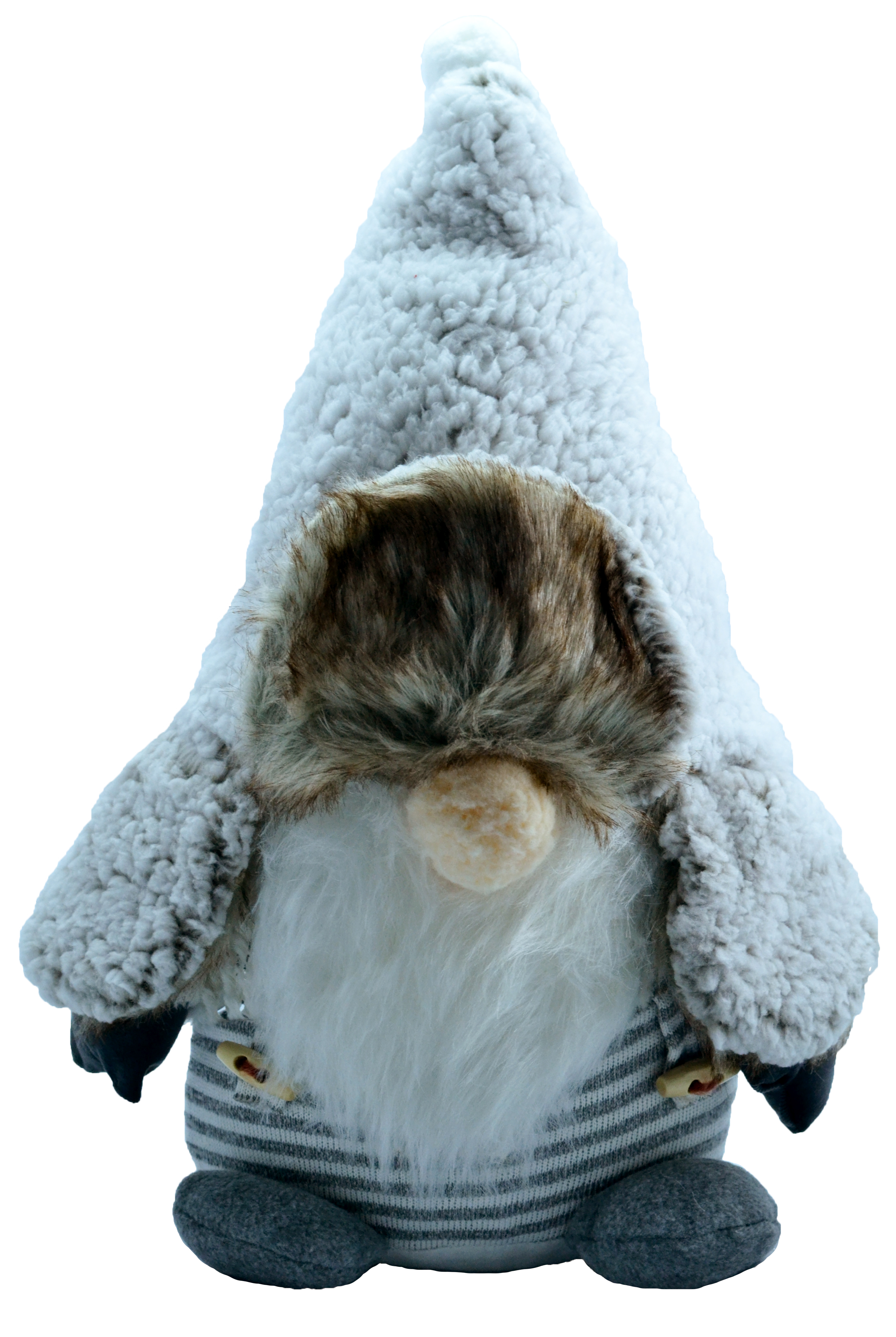 Изображение товара Новогодний гном в ушанке серо-белый 41 см украшение для праздника