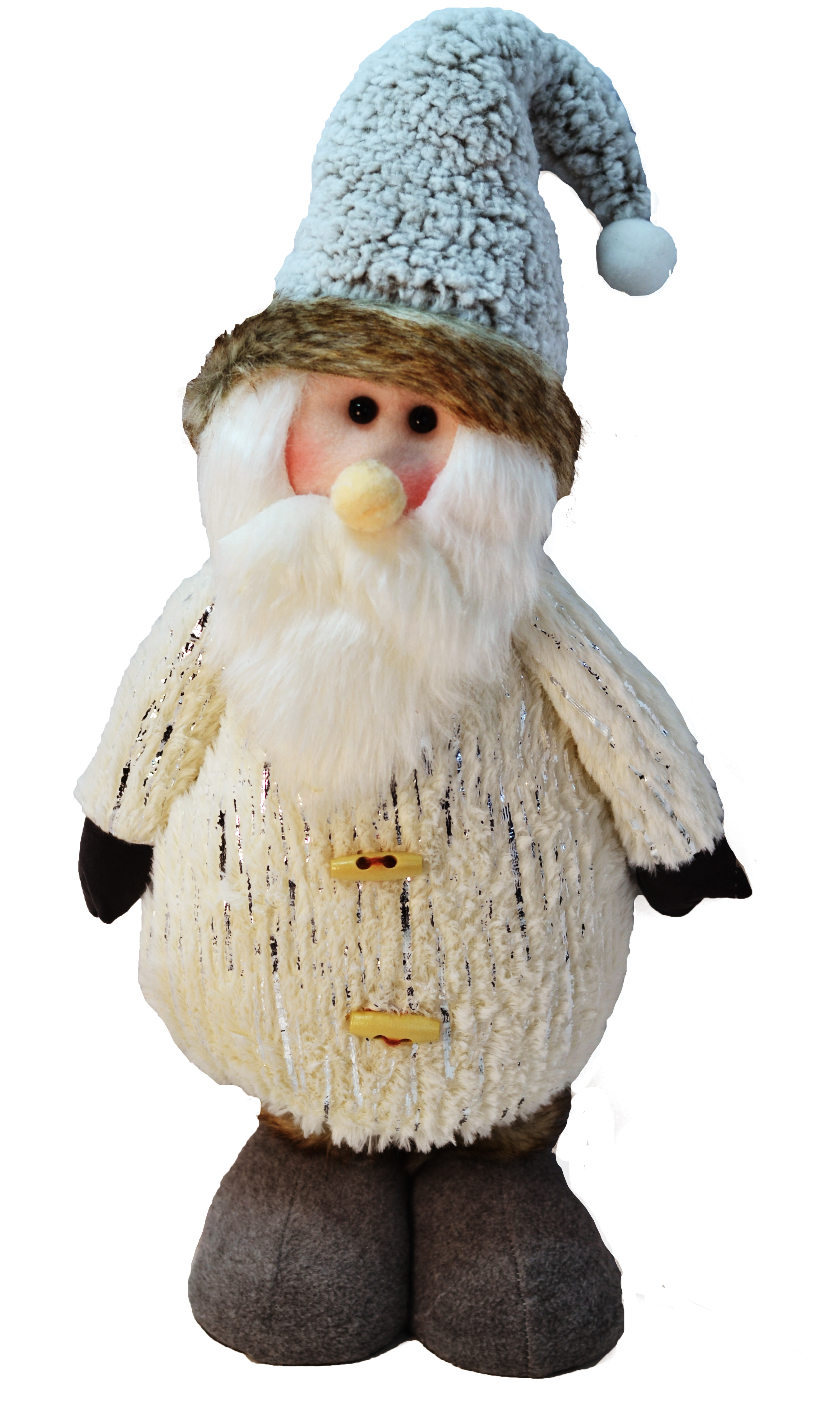 Изображение товара Дед Мороз серобелый 80 см новогодняя фигура для украшения