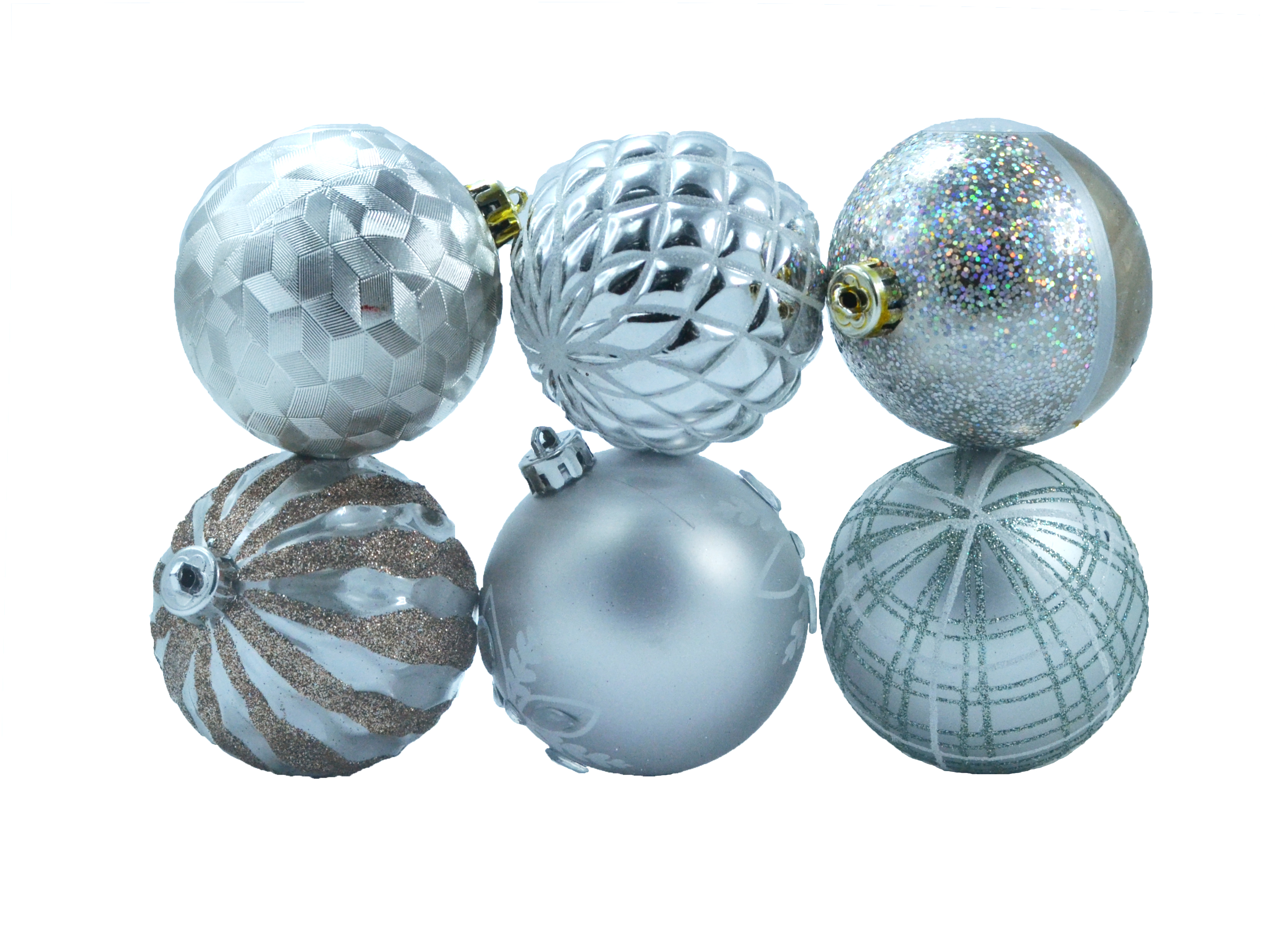 Изображение товара Набор шаров 6 шт пластик серебряный Д 8 см