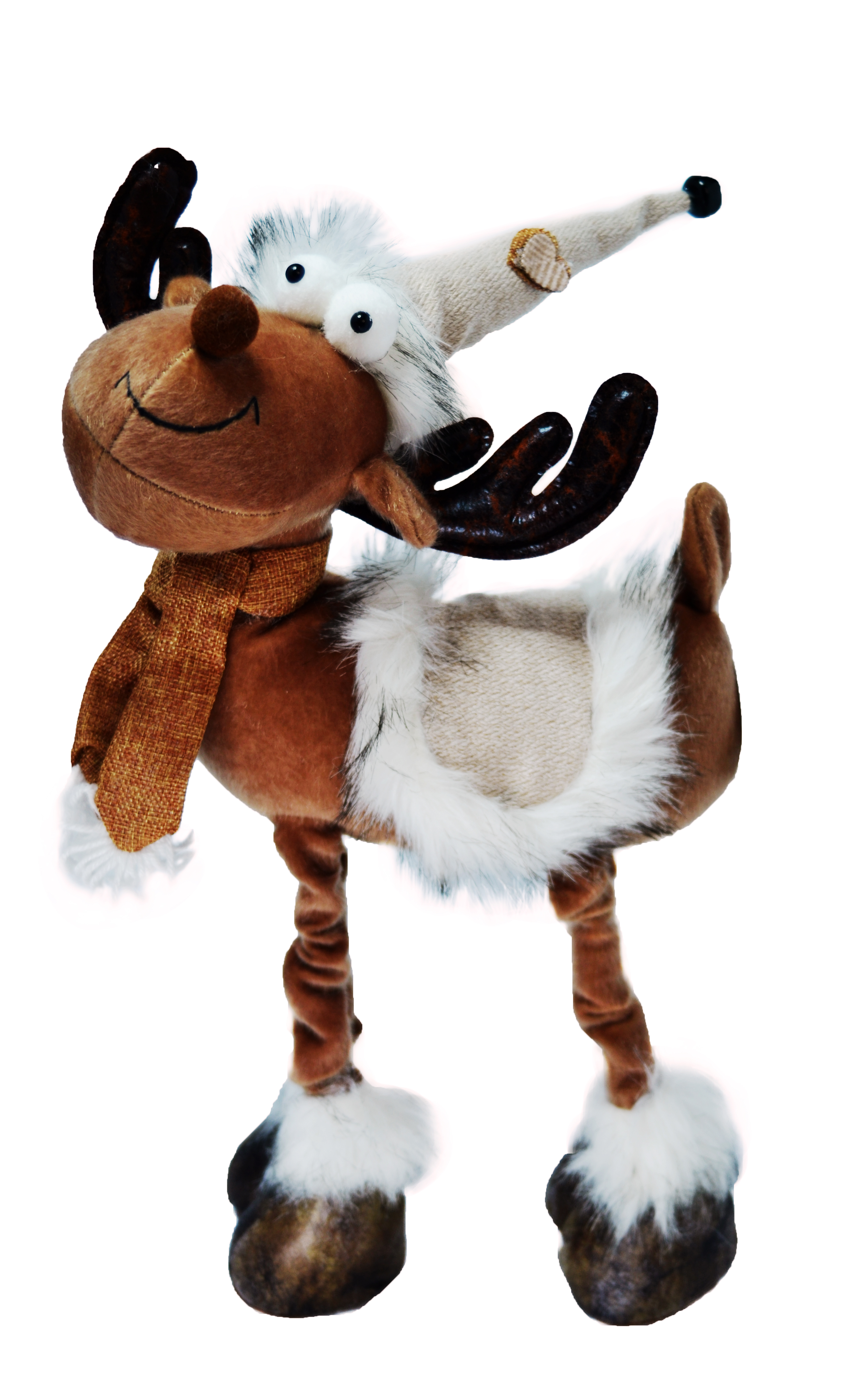 Изображение товара Олень новогод на ножках коричневый