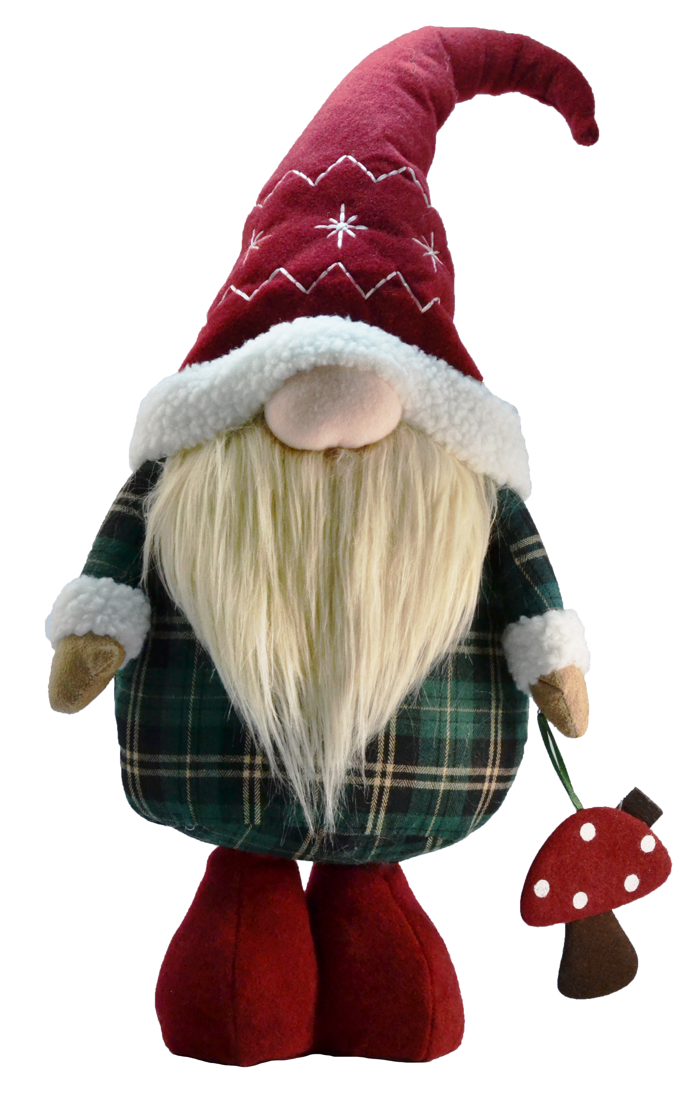 Изображение товара Новогодний декор Санта с грибочком красно-зеленый яркий праздничный аксессуар