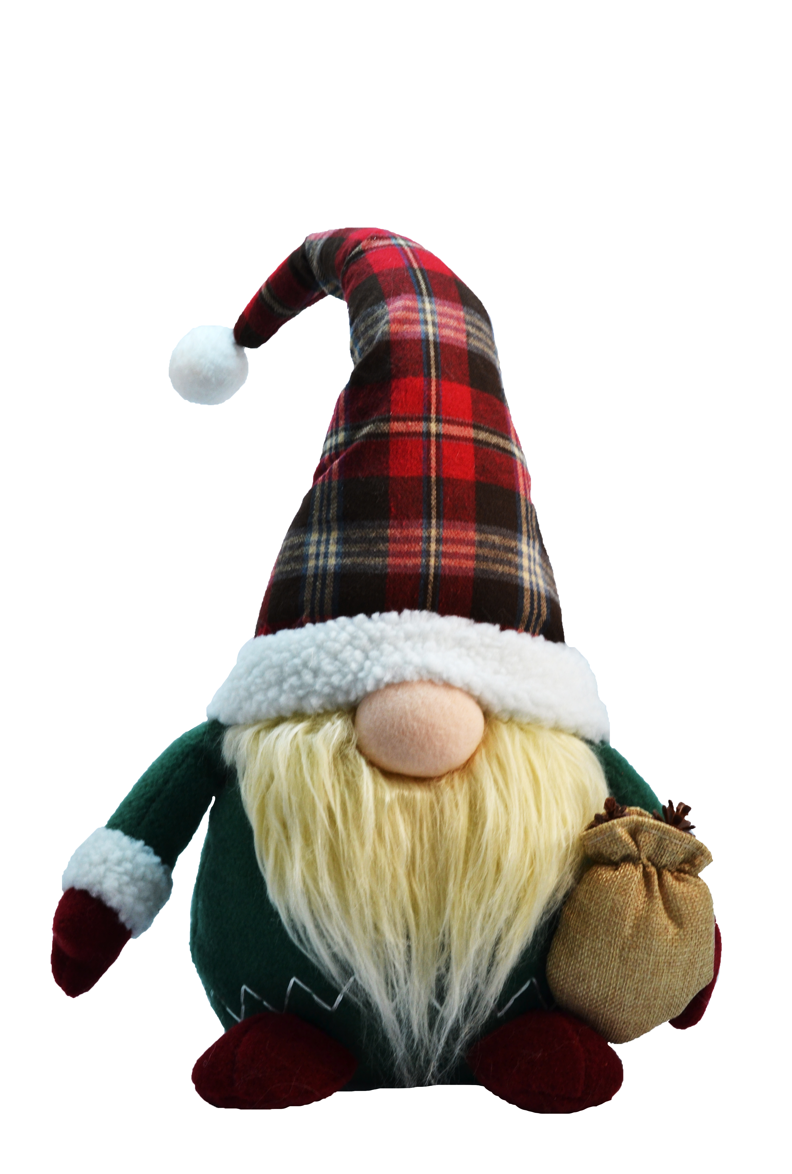 Изображение товара Новогодний Санта с подарком красно-зеленый декоративный сувенир
