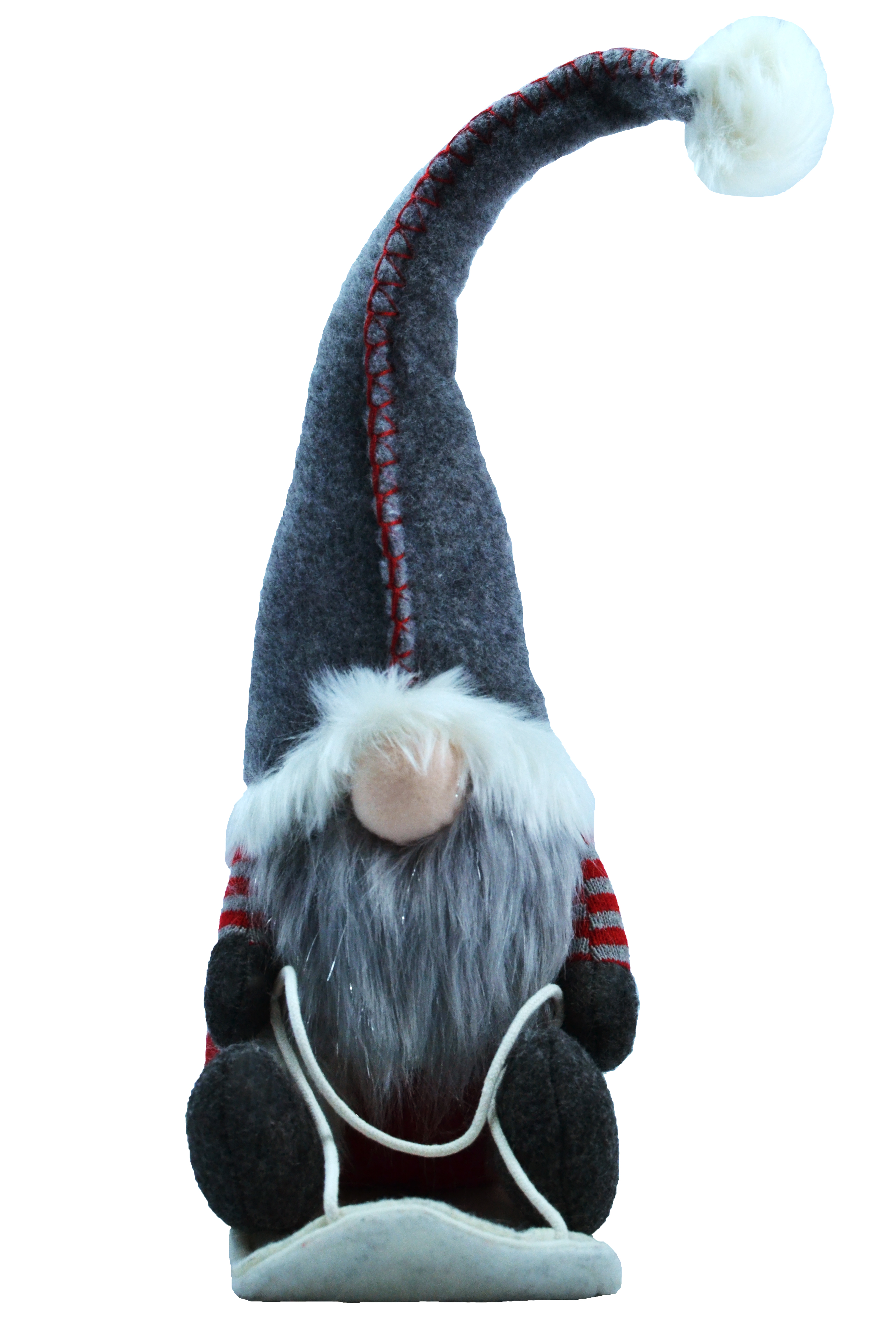 Изображение товара Новогодняя фигура Санта на санях серого цвета 28 см для украшения