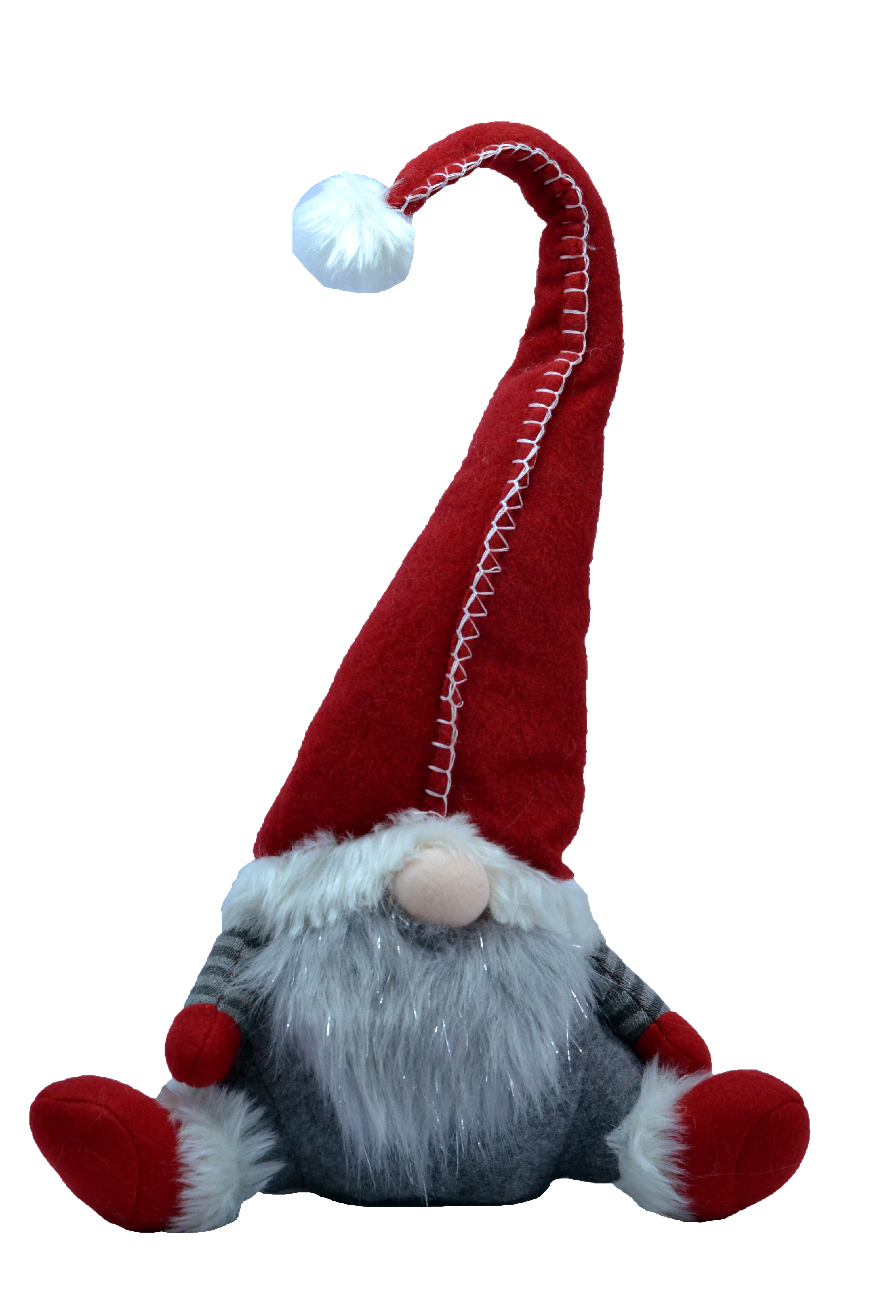 Изображение товара Санта Новогодний сидящий красный 36 см - декор для праздника