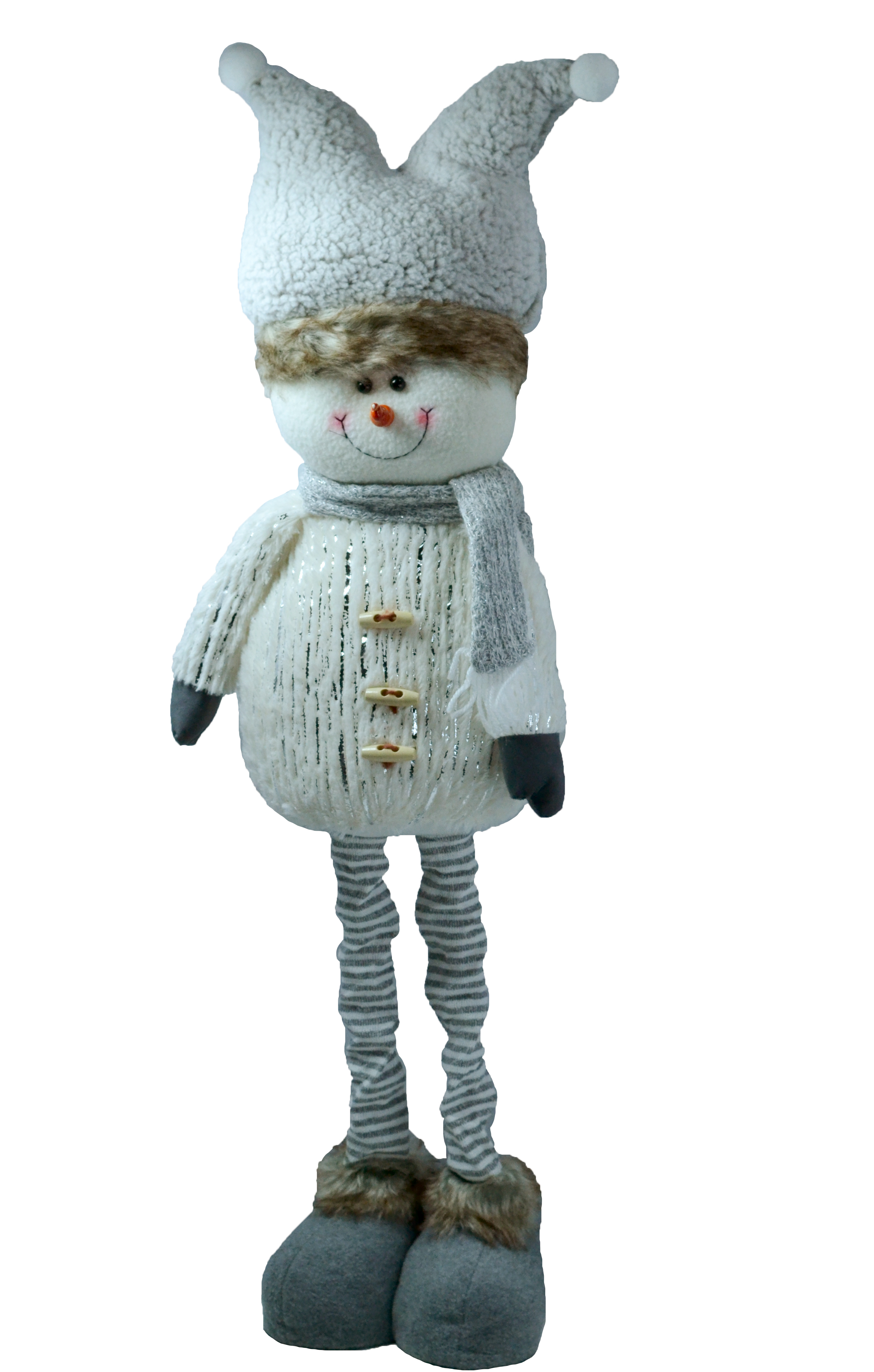 Изображение товара Снеговик Новогодний POP-UP серо-белый 65-98 см - стильное украшение для дома