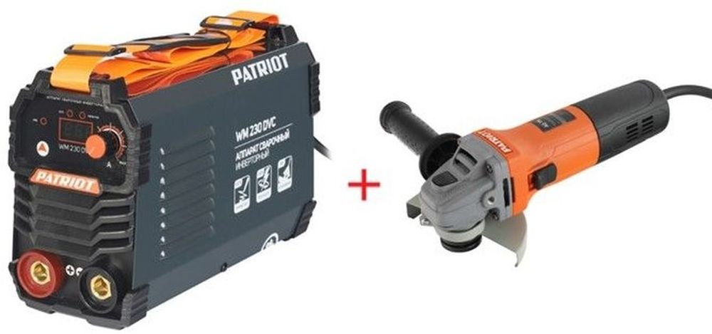 Изображение товара Промо-набор сварочный PATRIOT WM230DVC и УШМ AG116, профессиональный комплект для сварки и обработк