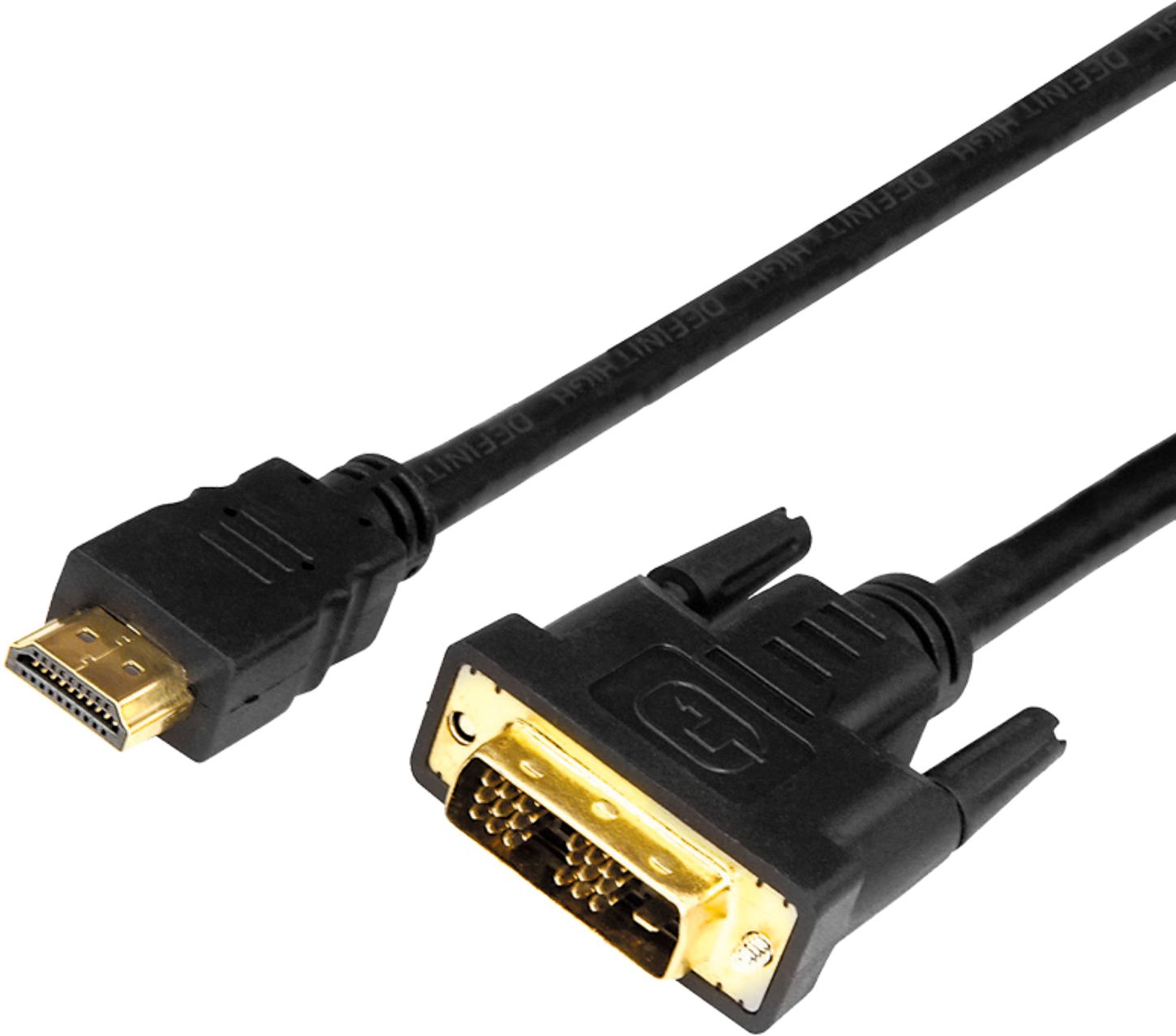 HDMI кабели REXANT Шнур HDMI - DVI-D 2 м Gold с фильтрами REXANT