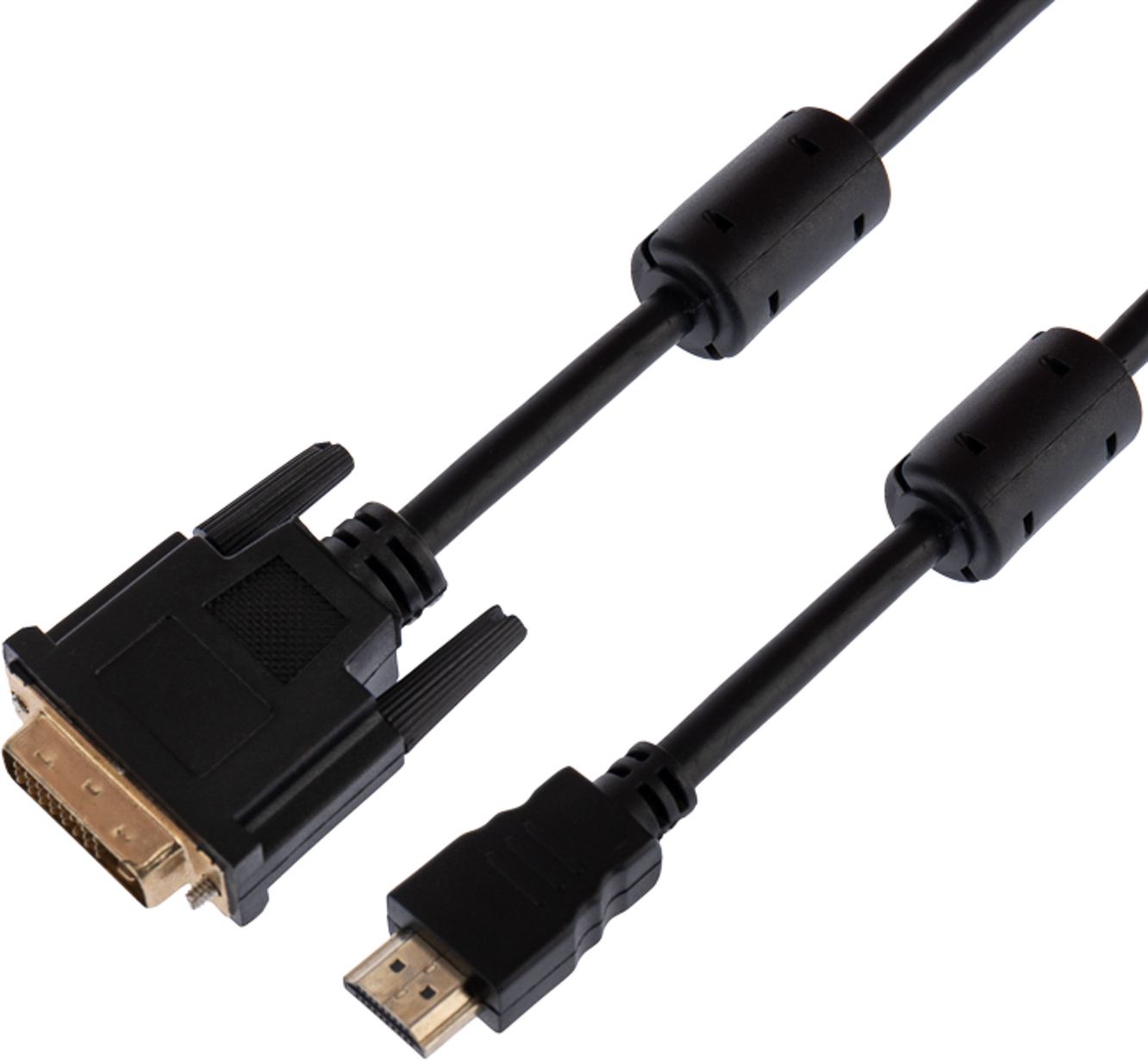 Изображение товара Шнур HDMI - DVI-D 3 м Gold с фильтрами REXANT