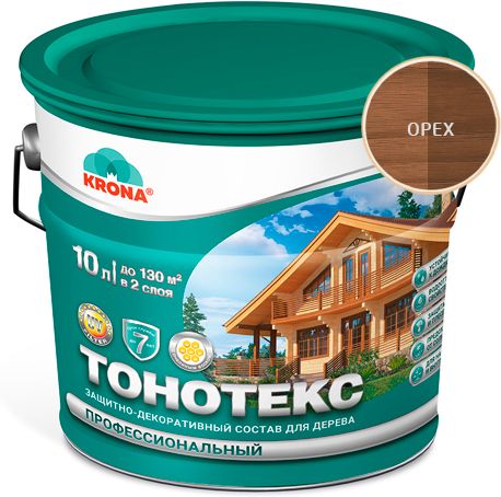 Изображение товара Антисептик для дерева Тонотекс KRONA орех 10 л наружные работы