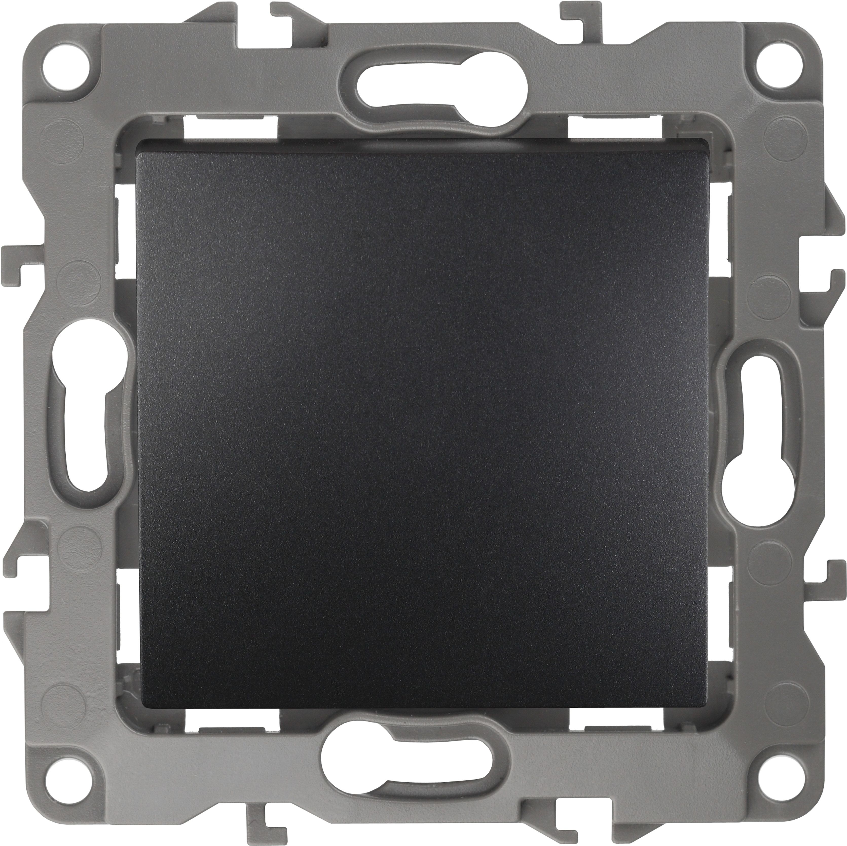 Изображение товара Переключатель 1-клавишный ЭРА Эра12 антрацит скрытая установка