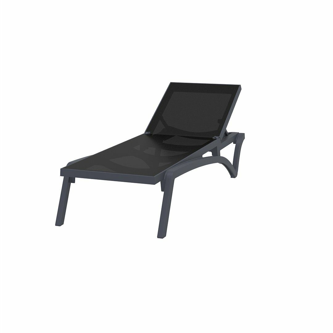Изображение товара Шезлонг PACIFIC антрацит с регулируемой спинкой и водонепроницаемой тканью