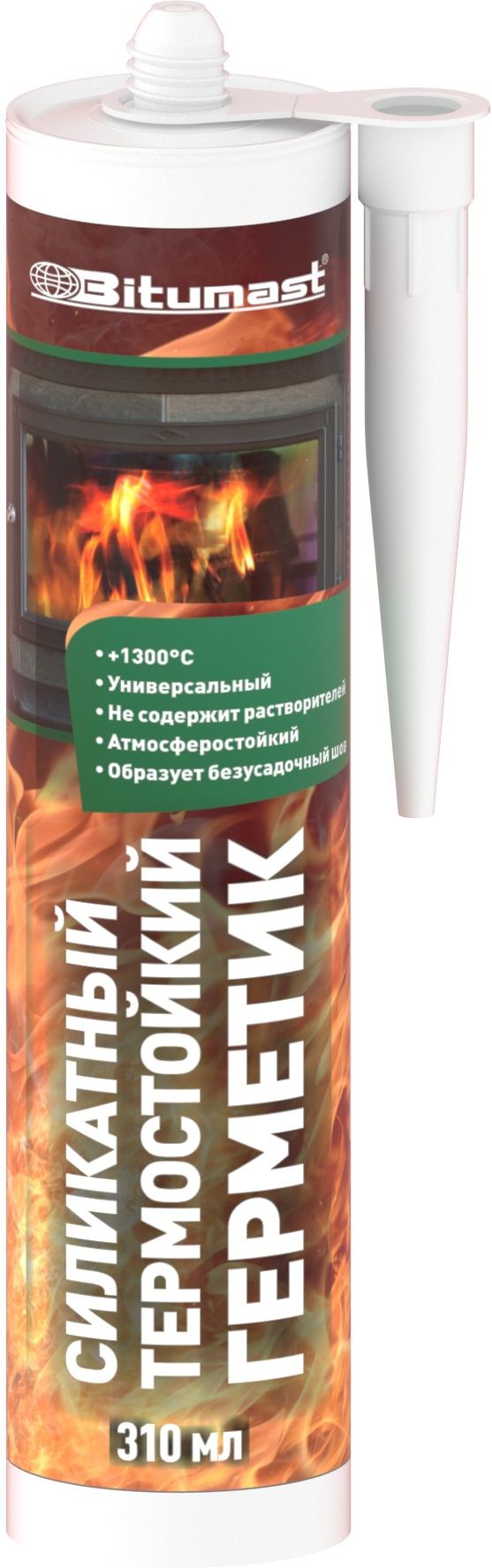 Изображение товара Герметик силикатный специальный Bitumast черный 310 мл