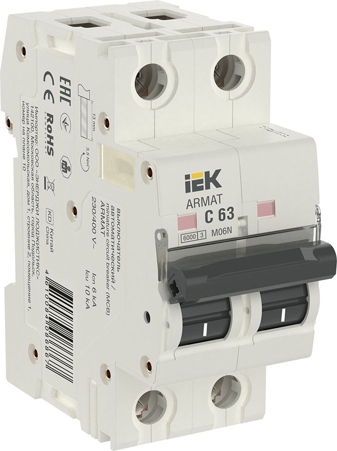 6 кА IEK Автоматический выключатель IEK ARMAT M06N 2P C 63А