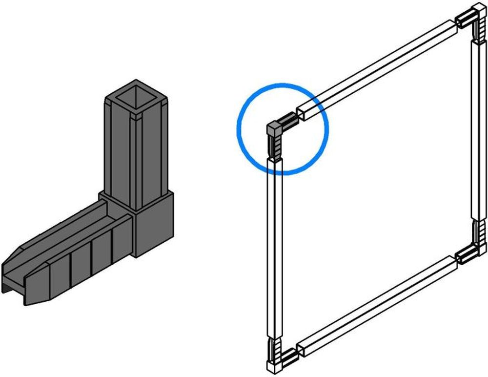 Изображение товара Коннектор 2 НАЙДИ черный для каркасных систем влагостойкий прочный