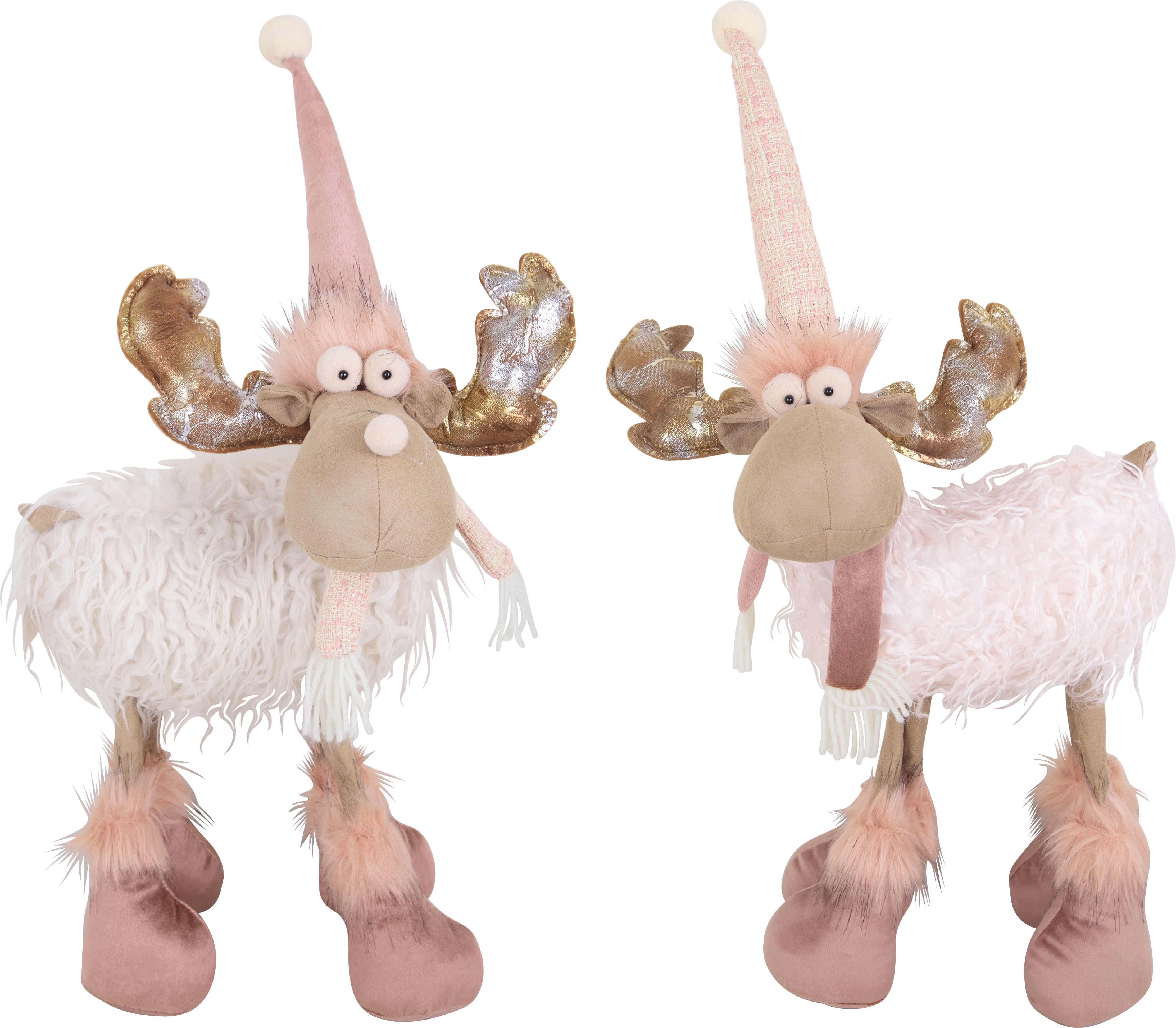 Изображение товара Новогодний колпак олень розовый 55 см для праздника