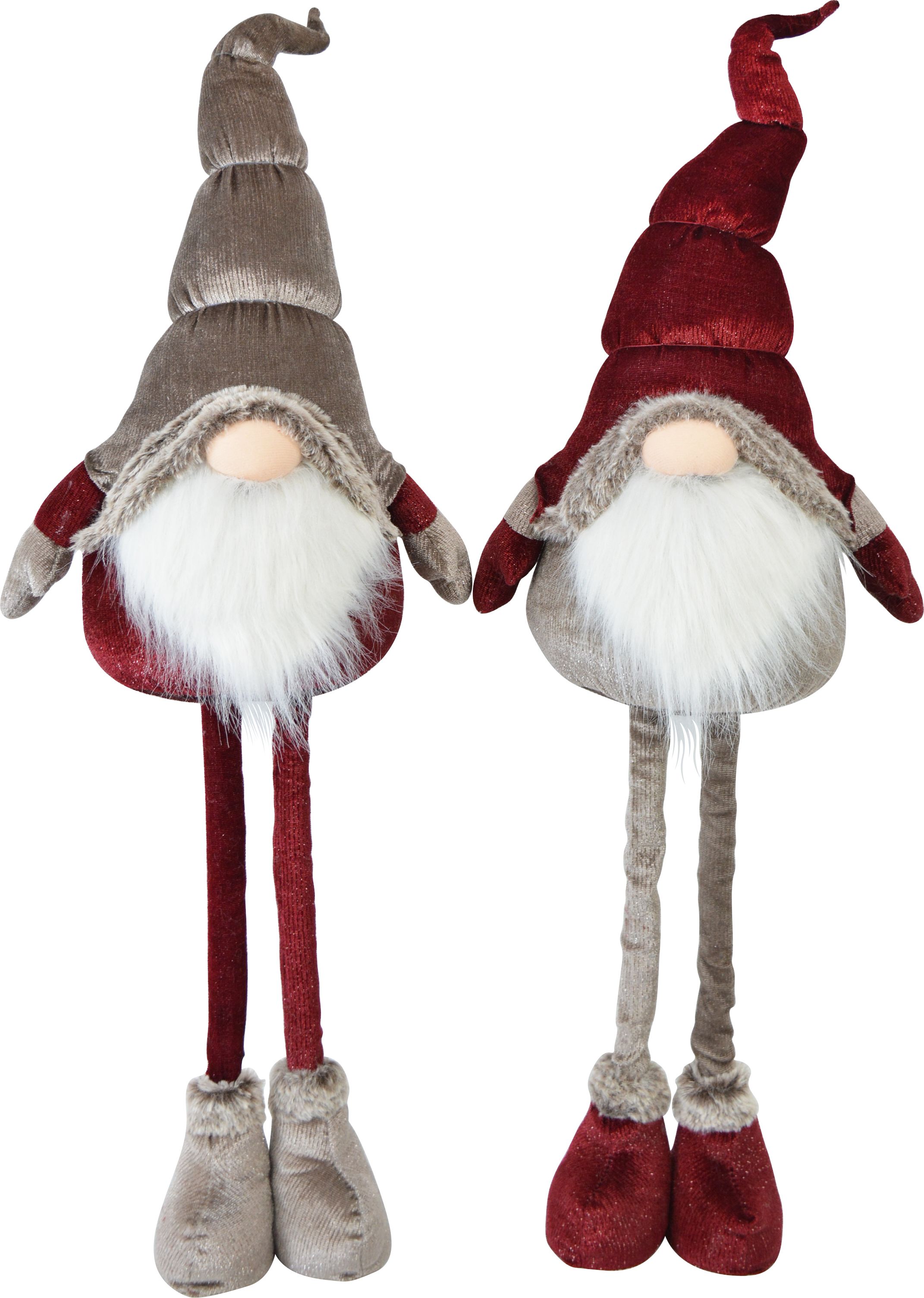 Изображение товара Санта pop-up велюр серо-бордовый 62-85 см - новогоднее украшение