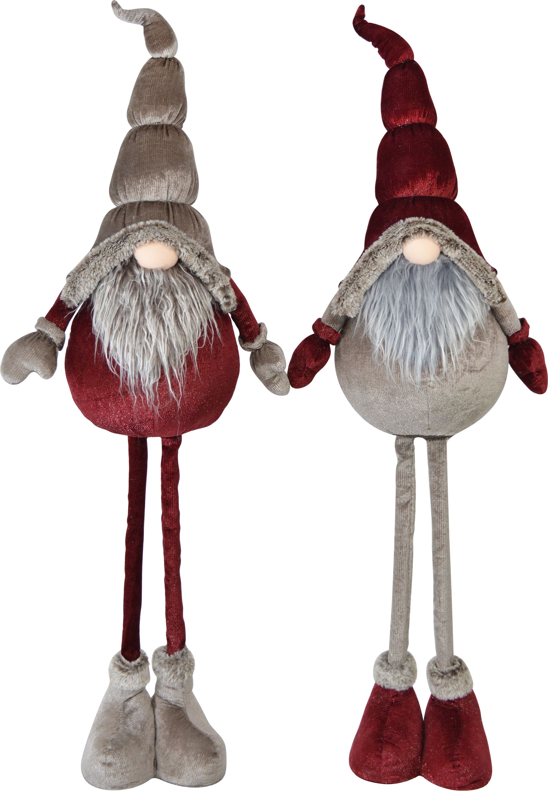 Изображение товара Санта pop-up велюр серо-бордовый 72-102 см новогодняя игрушка