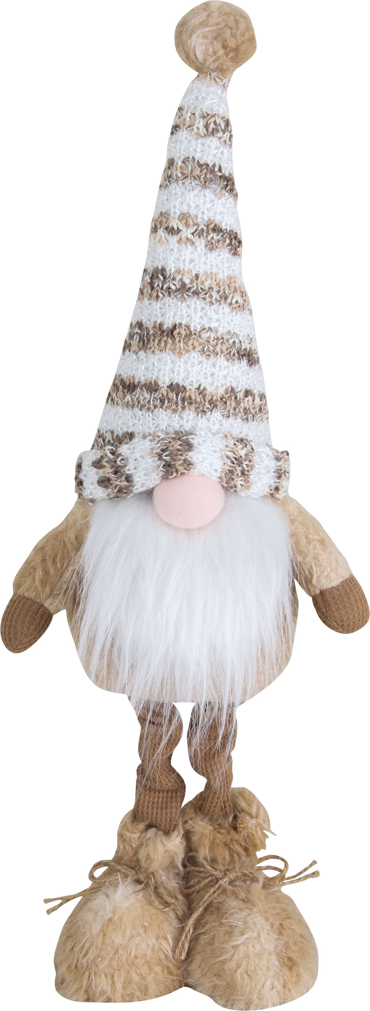 Изображение товара Санта колпак в полоску бежевый 57 см праздничный аксессуар