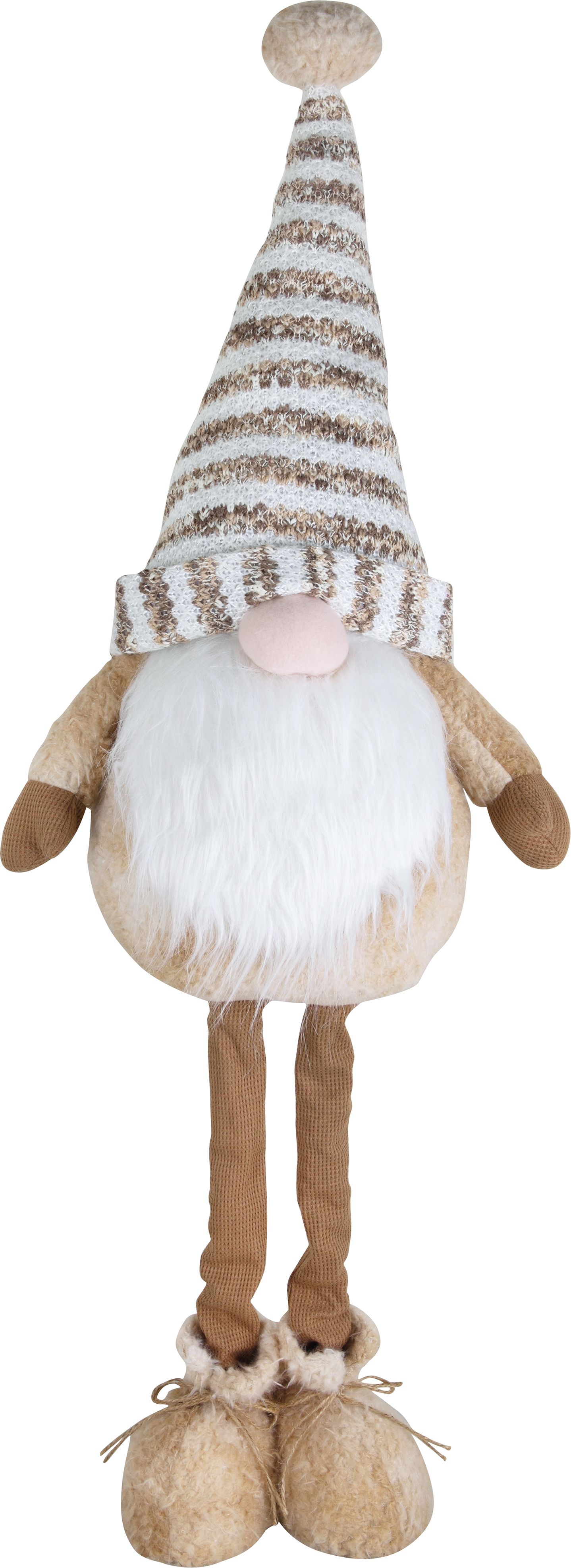 Изображение товара Санта колпак в полоску бежевый 61-98 см