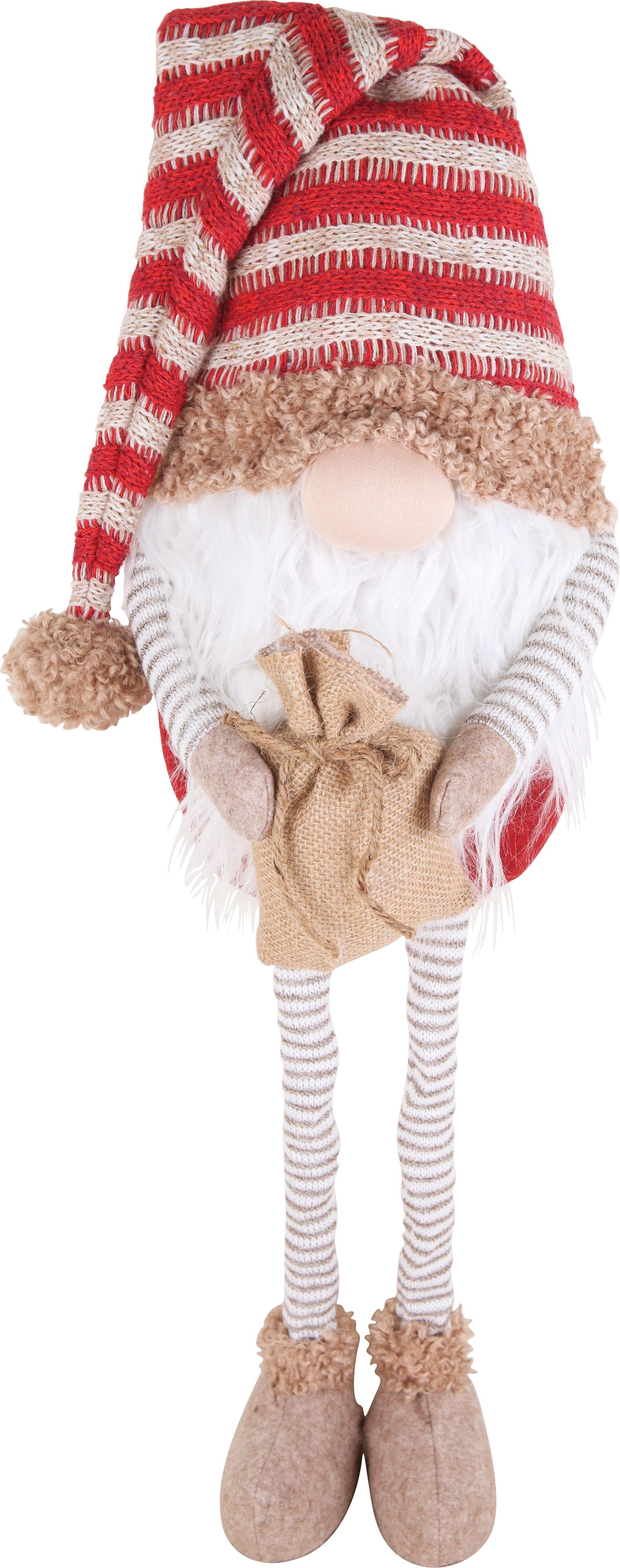 Изображение товара Красно-белый новогодний колпак Санта в полоску 40-71 см