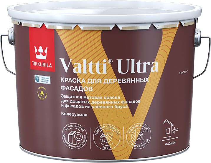 Изображение товара Краска для деревянных фасадов Tikkurila VALTTI ULTRA A мат 9л водная для наружных работ