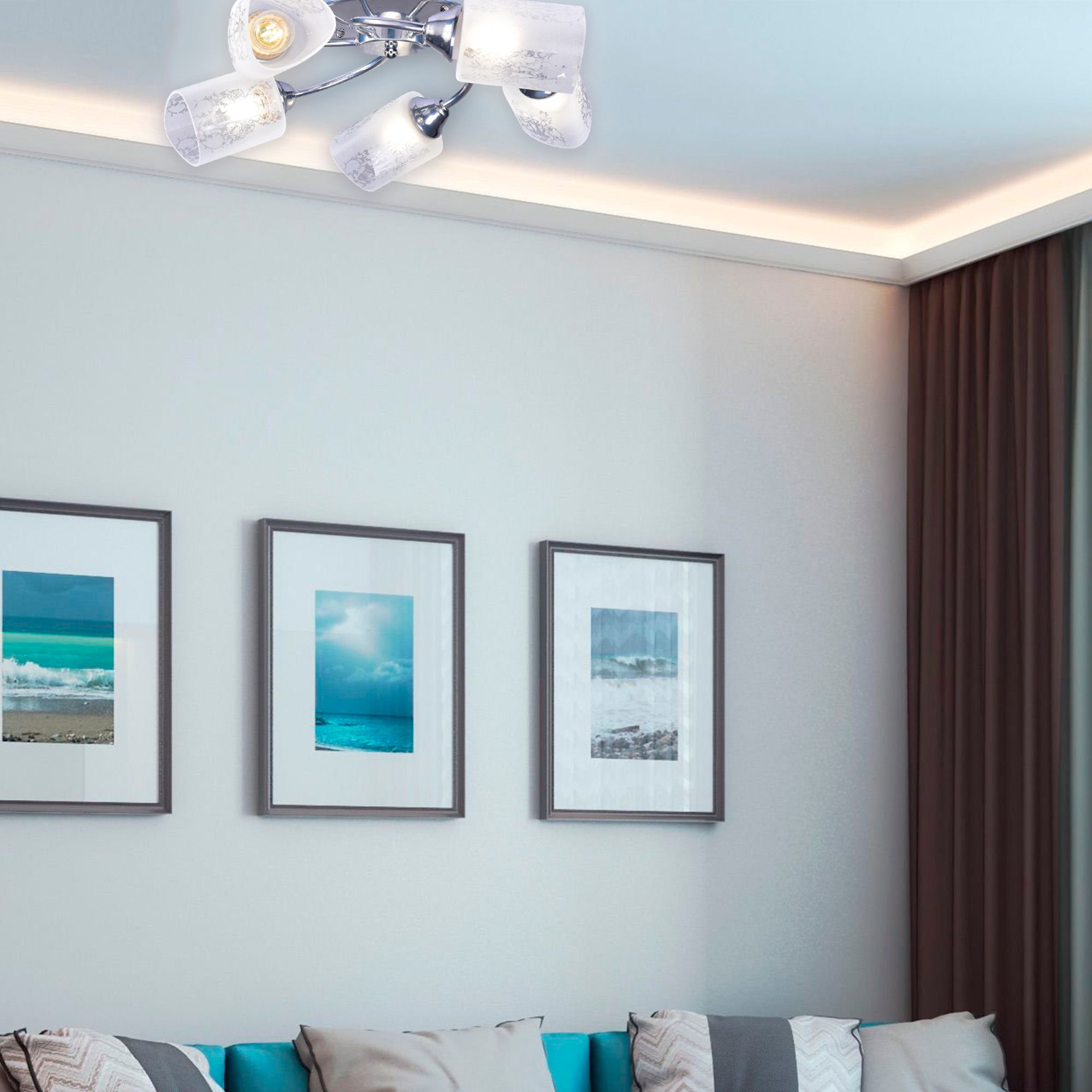 Изображение товара Светильник потолочный 48х48х26 хромовый