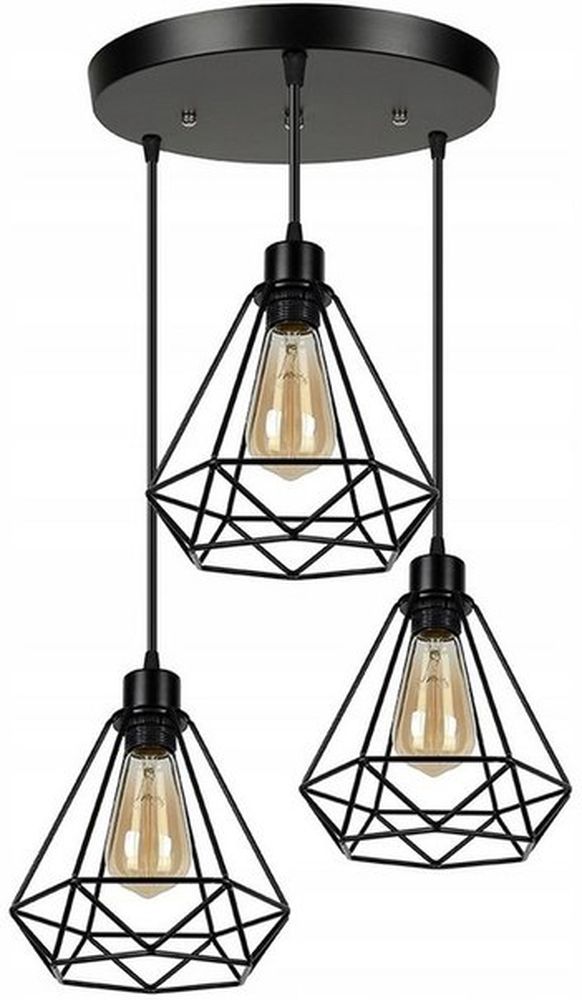 Изображение товара Стильная потолочная люстра LE CH GARRET E27x3 современный дизайн черный