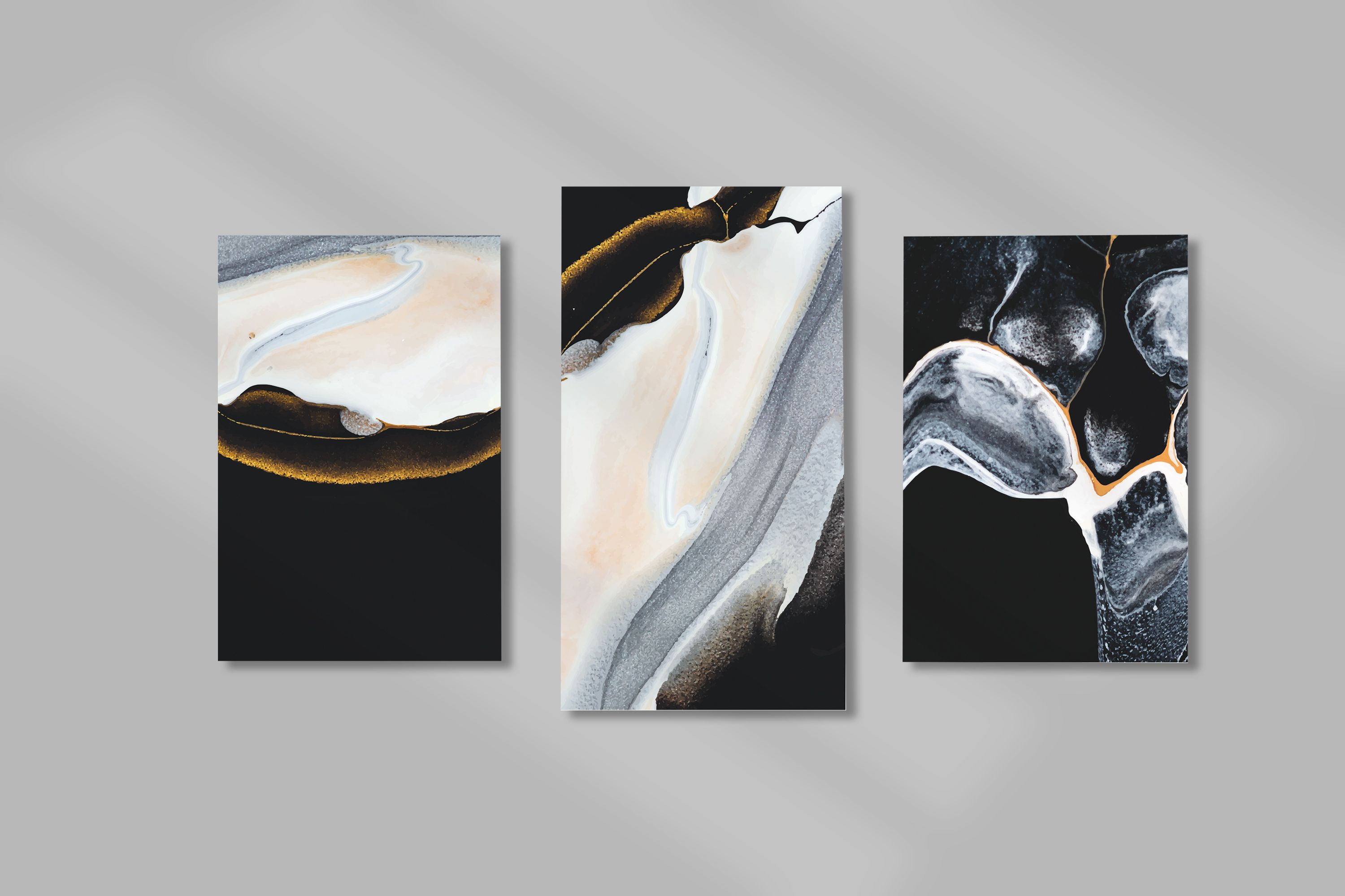 Изображение товара Модульная картина Симфония 3 в 1 Абстракция черная 100х70 см