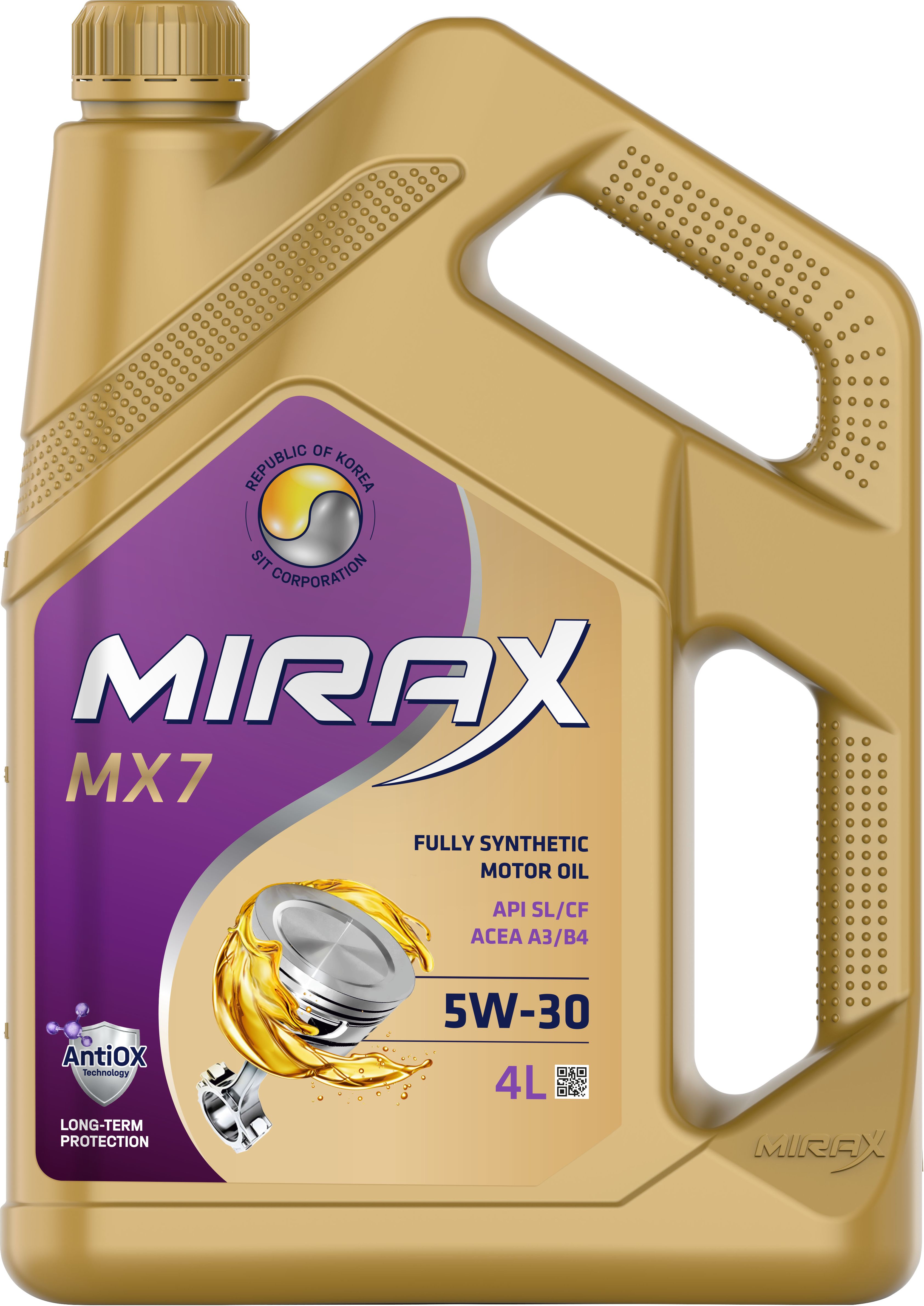 Изображение товара Масло моторное MX7 SAE 5W-30 API SL/CF ACEA A3/B4 4л синтетика