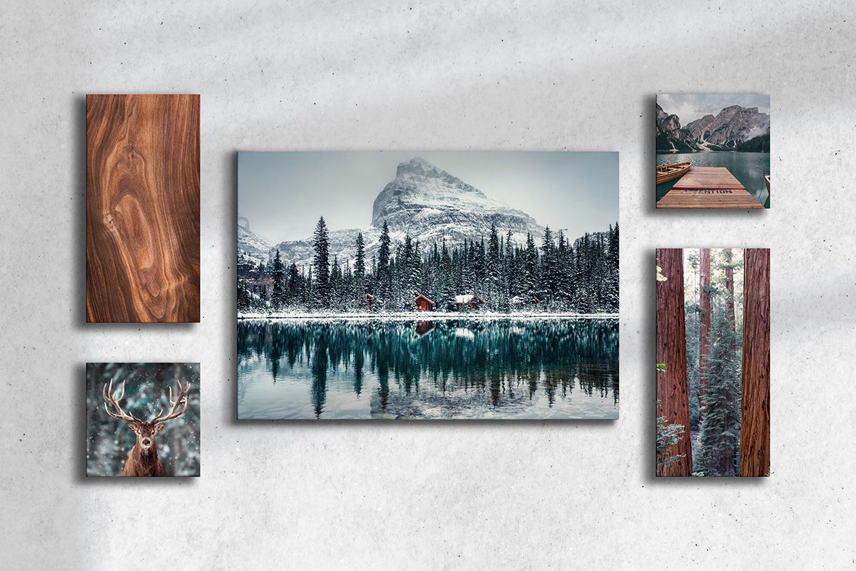 Изображение товара Модульная картина Симфония 5 в 1 Зимняя природа багровое искусство натюрморт