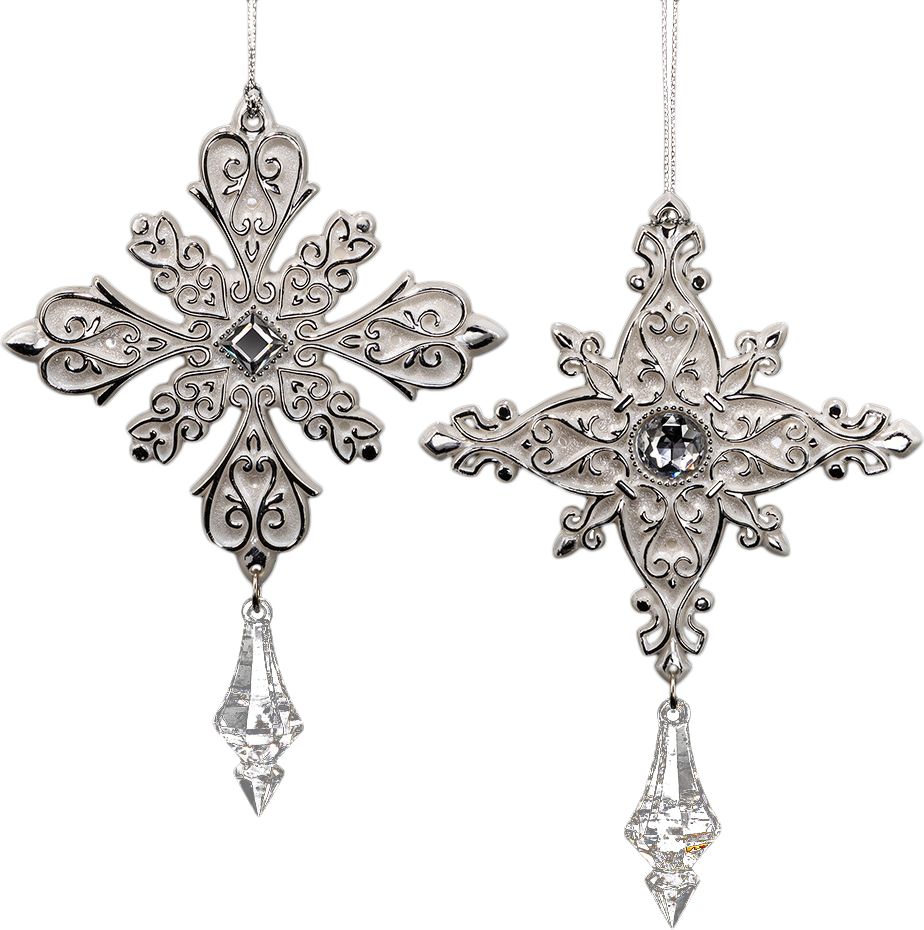 Изображение товара Украшение ErichKrause Decor Снежинка хрусталик 15.5 см белое новогоднее украшение