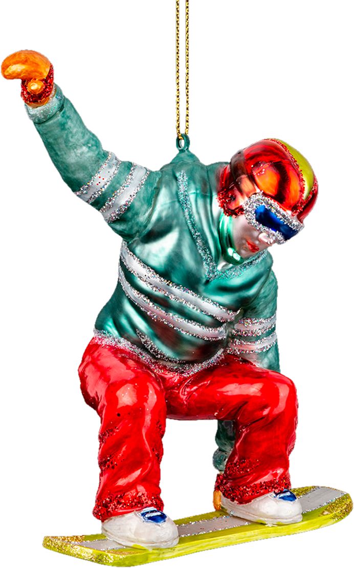 Изображение товара Украшение для елки Snowboarder 15 см стекло новогоднее украшение