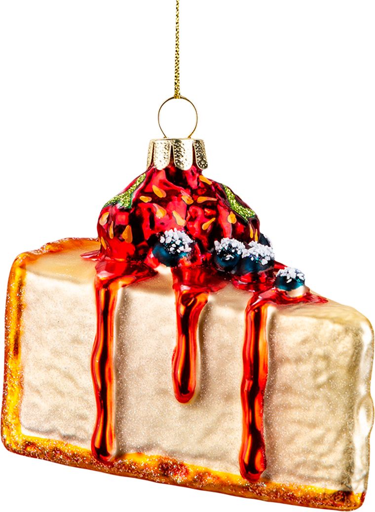 Изображение товара Украшение ErichKrause Decor Чизкейк 9 см стекло яркий новогодний шар