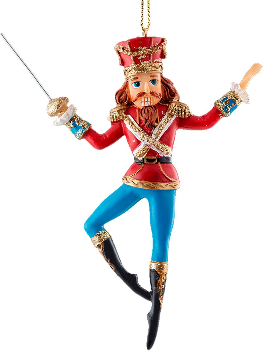 Изображение товара Украшение Щелкунчик со шпагой 13 см для новогодней елки и декора