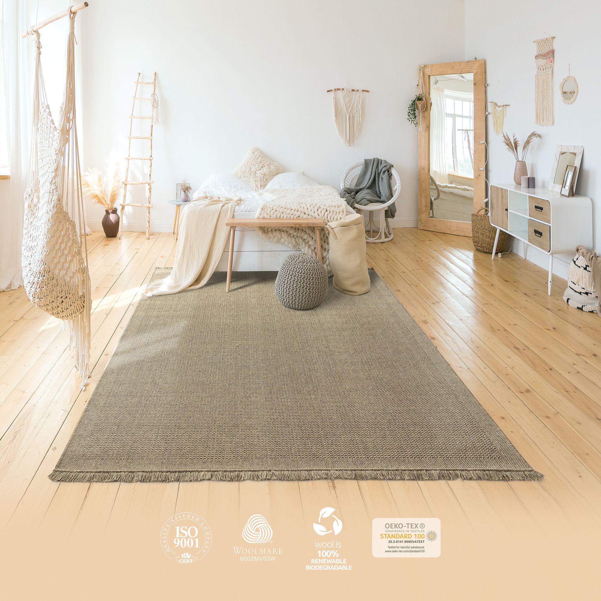 Изображение товара Ковер Lana 8986 1 69500 80х150 шерстяной безворсовый для дома