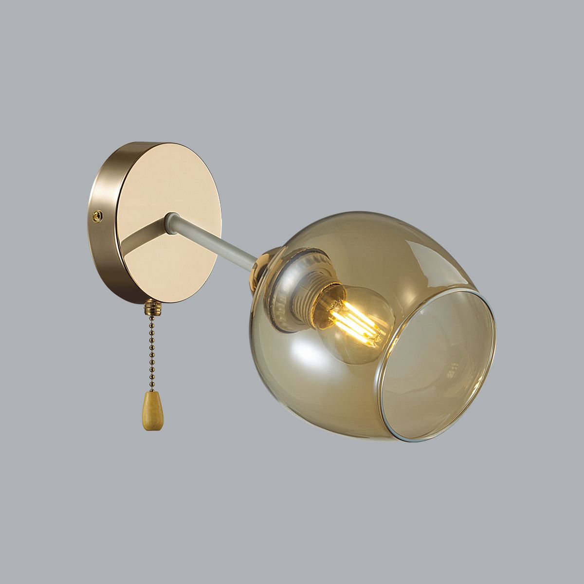 Изображение товара Настенный светильник COMFI LN23 белый с золотым плафоном круглый модерн