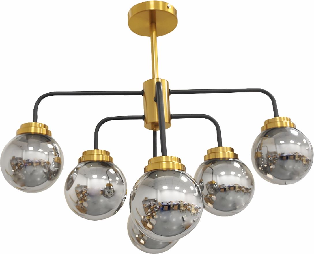Изображение товара Современная люстра LE CH ARTGLASS E14x6 с круглыми плафонами и 6 лампами