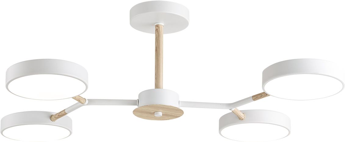 Изображение товара LEDIO LN23 белая потолочная люстра из дерева 72W 220V модерн