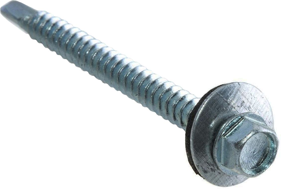 Изображение товара Саморезы Стройбат 4,8x50 мм с шестигранной головкой и резиновой прокладкой