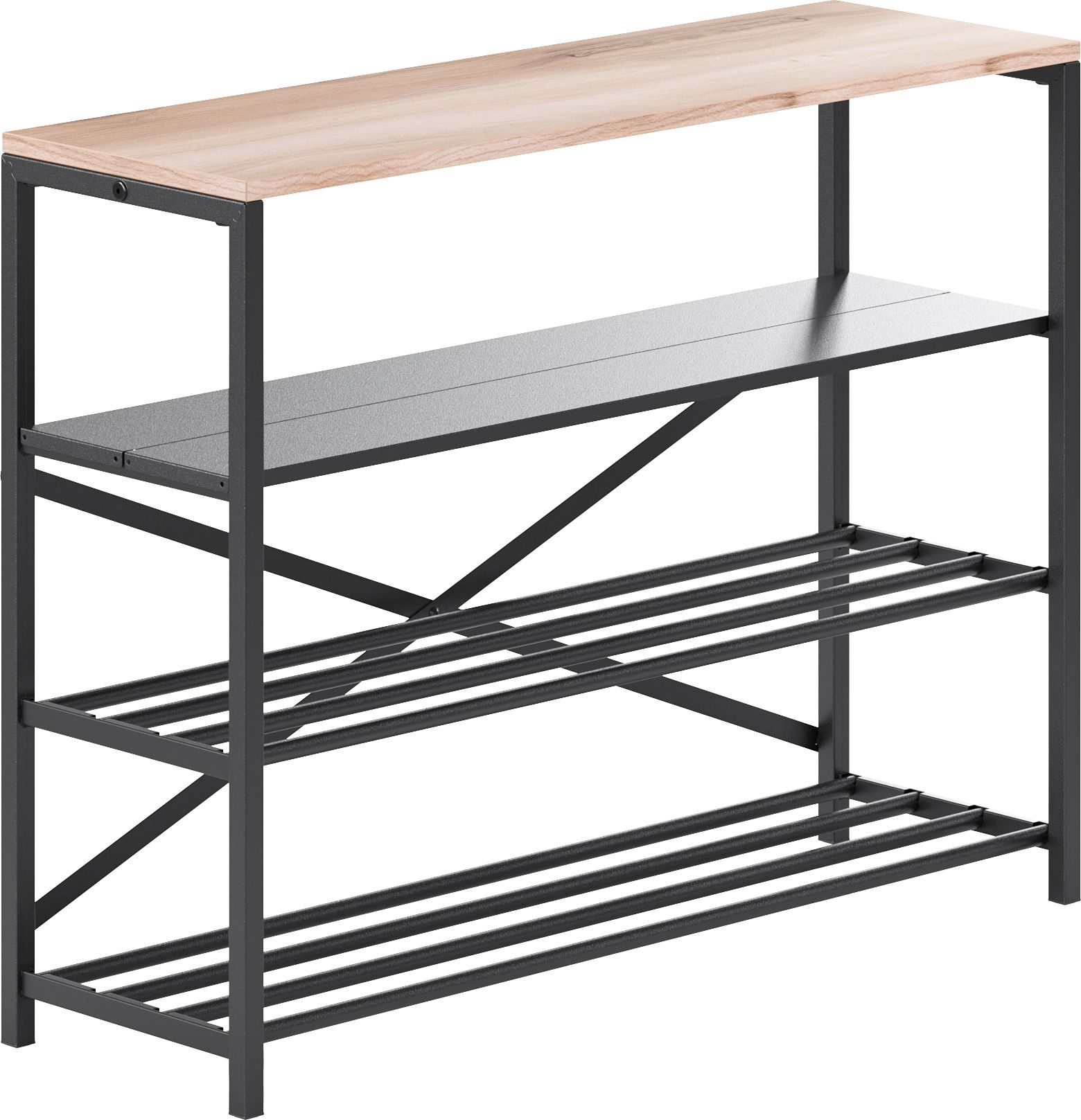 Изображение товара Обувница напольная GUTTA Evok 4 полки 71х92х29 см черная