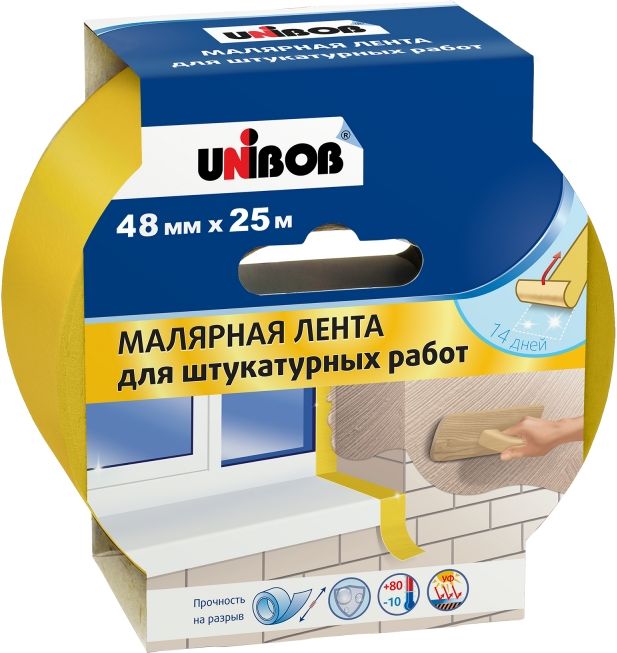 Изображение товара Лента малярная UNIBOB для штукатурных работ 48мм х 25м