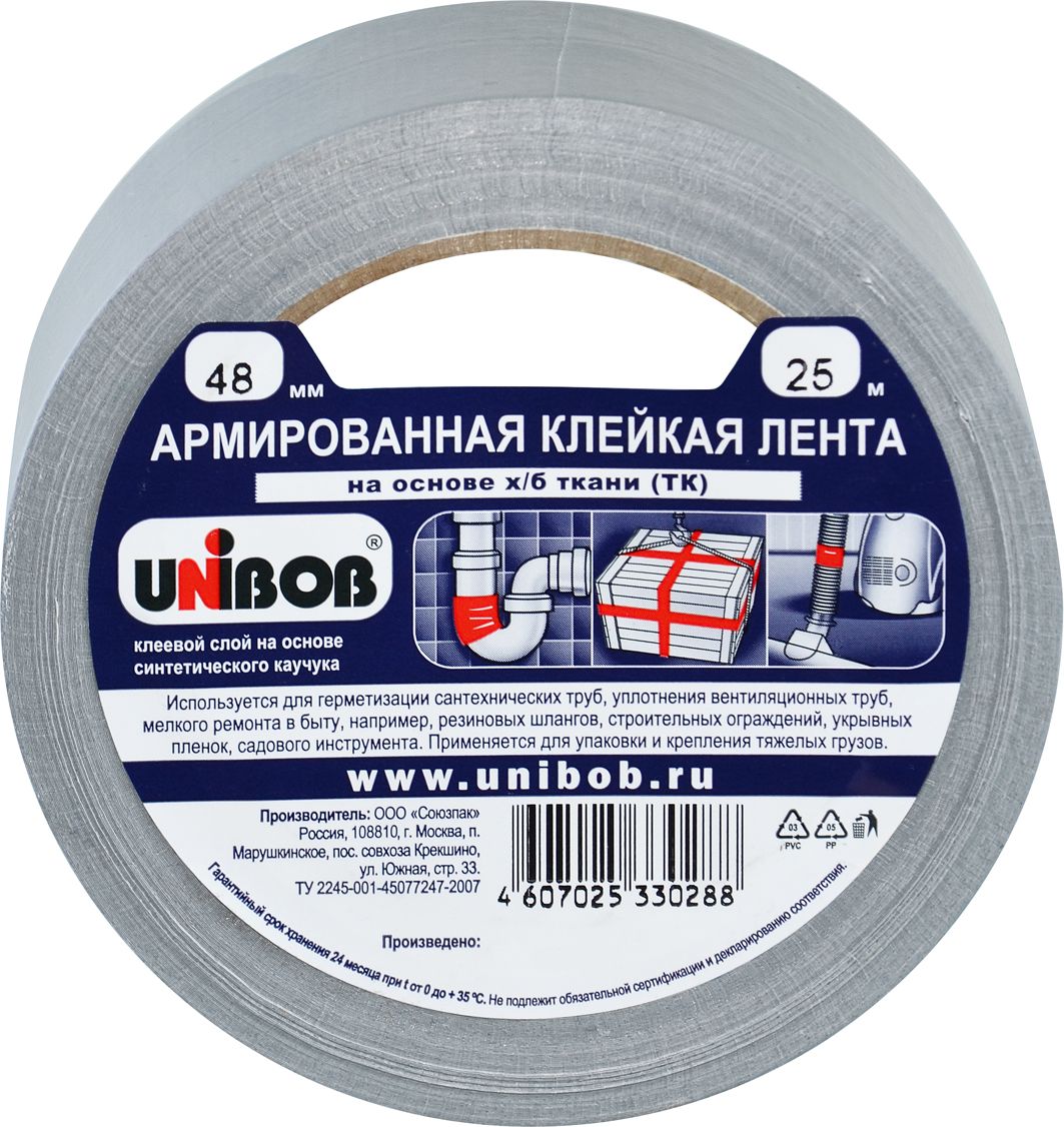 Изображение товара Лента клейкая UNIBOB, армированная 48мм х 25м