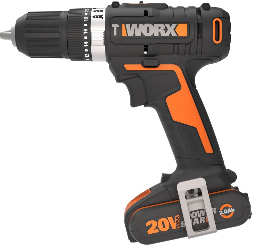 Изображение товара Аккумуляторная дрель Worx WX370 20В 50 Нм двухскоростная с подсветкой