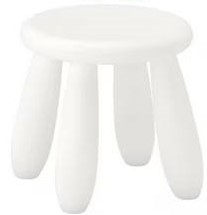 Изображение товара Пластиковый садовый табурет белый 30х35х30 см для детей и улицы