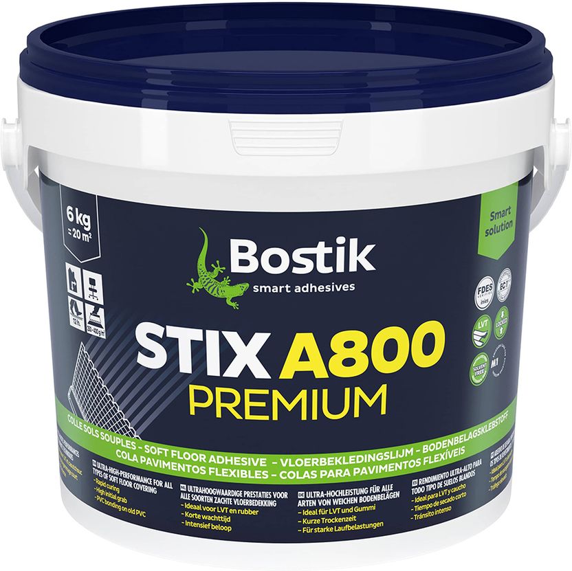Клеи для напольных покрытий Bostik Клей BOSTIK STIX A800 напольные покрытия 6 кг